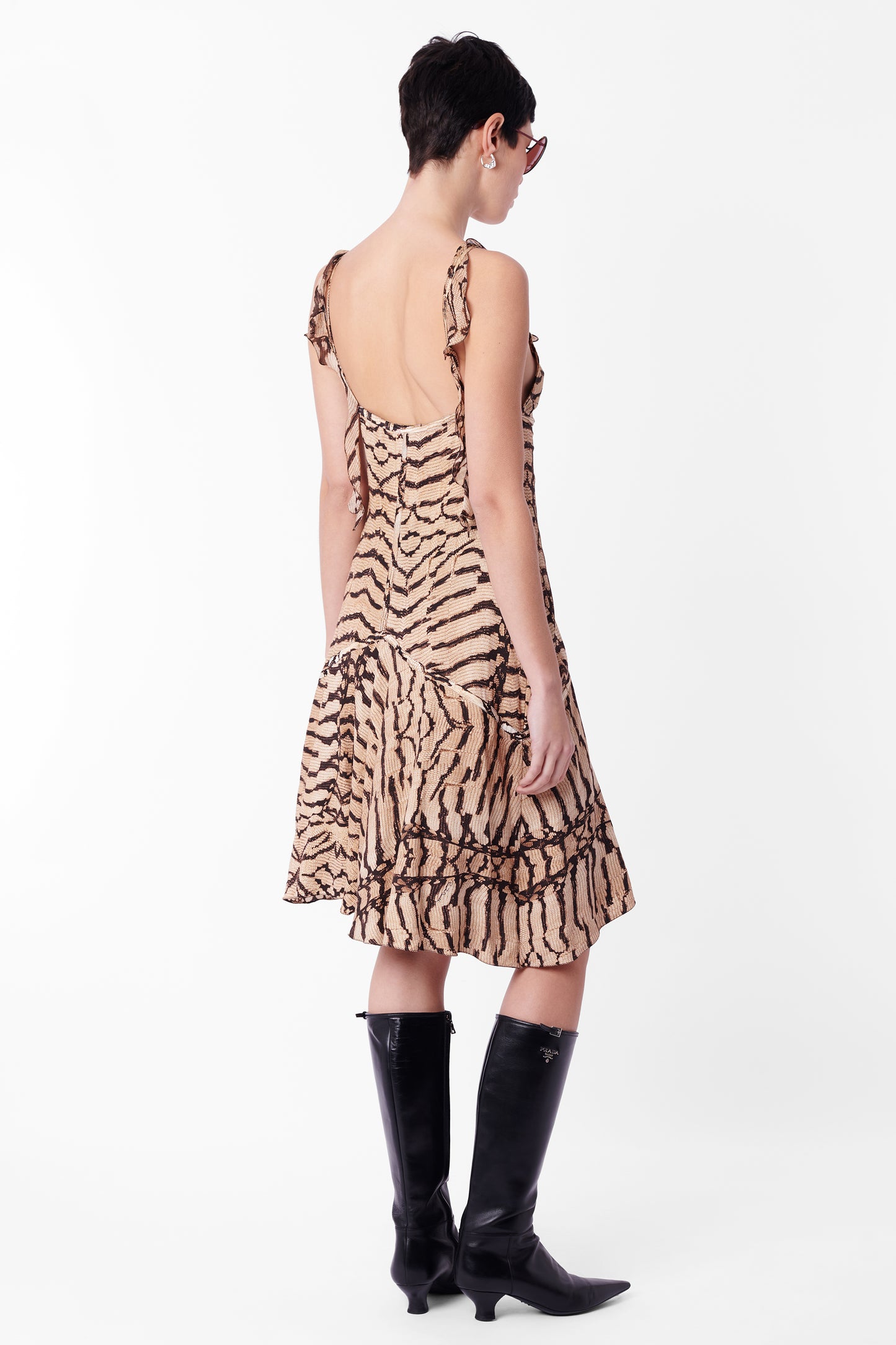 Vintage 2004 Animal Print Silk Midi Dress