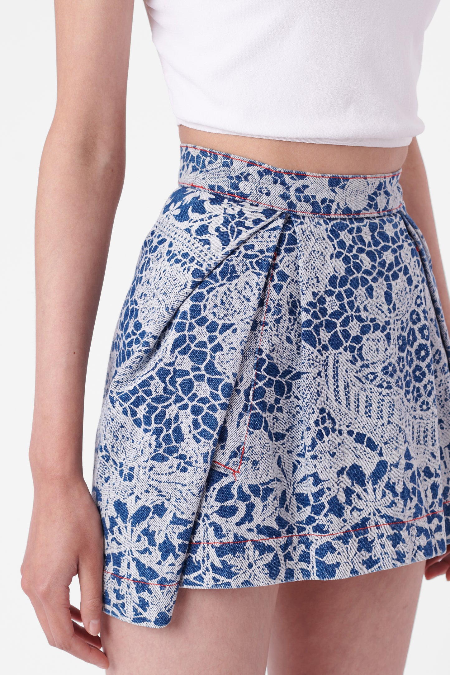 Vintage F/W 1992 ‘Always On Camera’ Lace Print Denim Mini Skirt