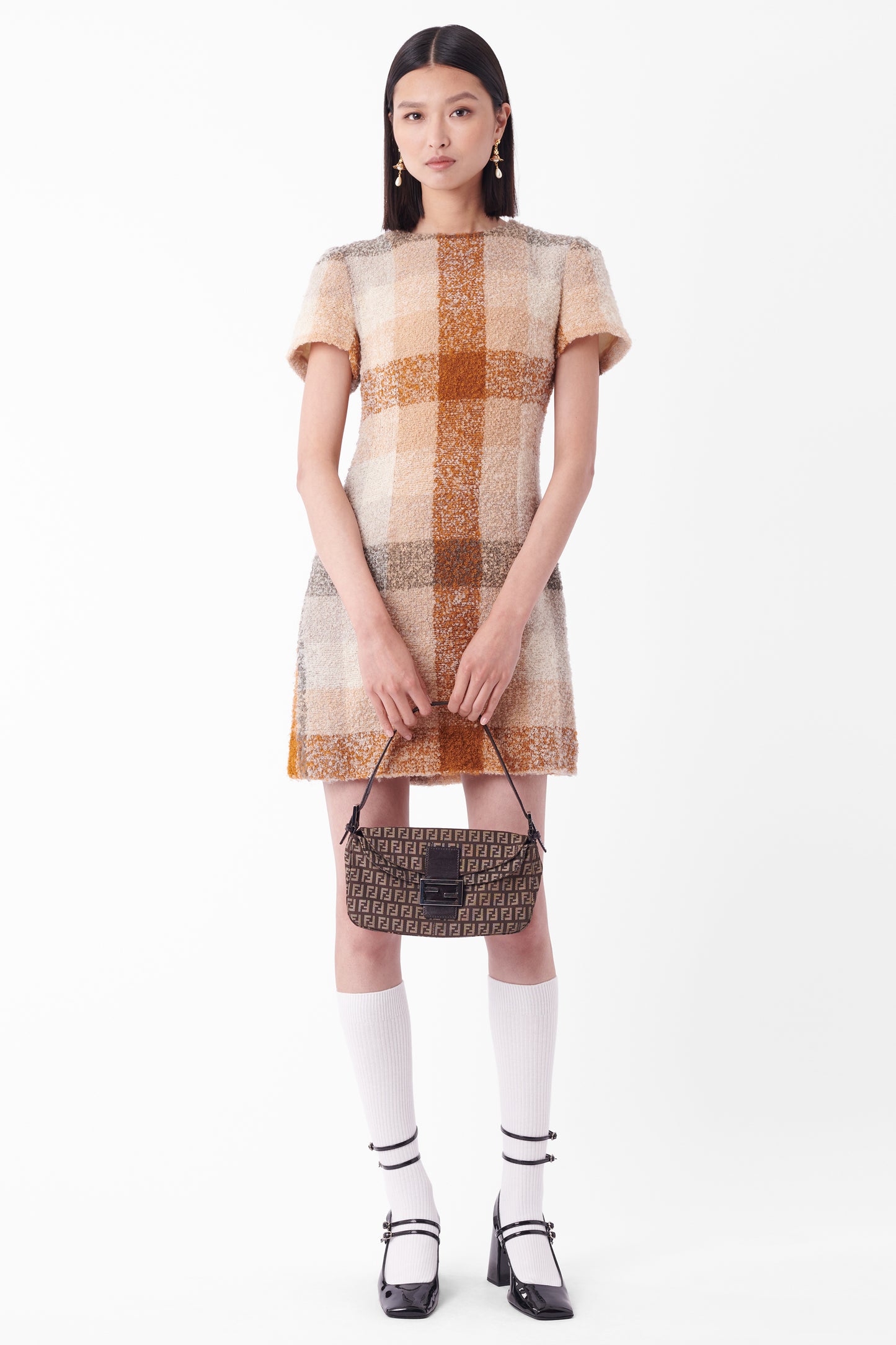 Vintage Valentino Bouclé Check Dress