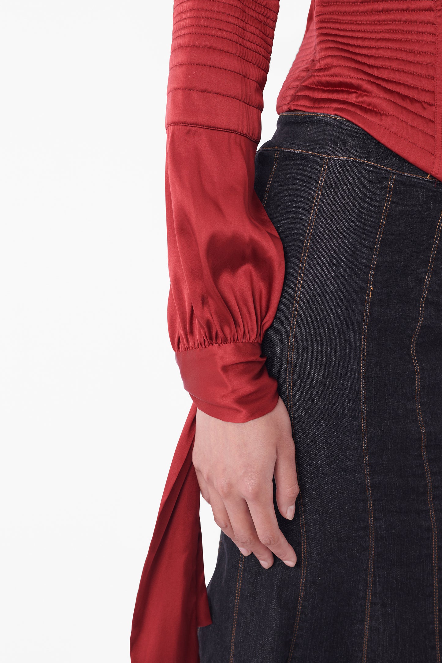 Vintage F/W 2003 Red Silk Corset Blouse