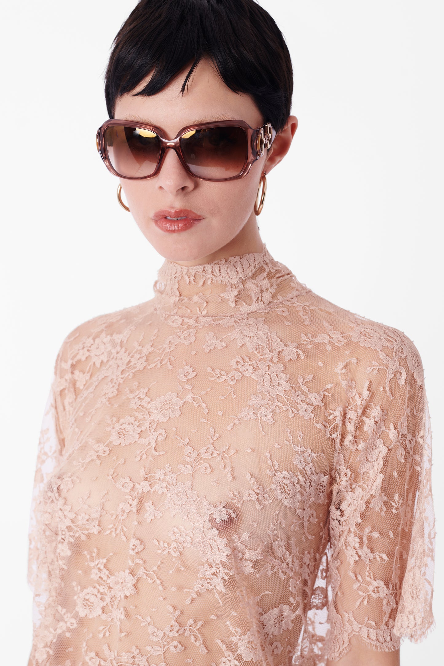 Vintage F/W 2001 Dust Pink Lace Top