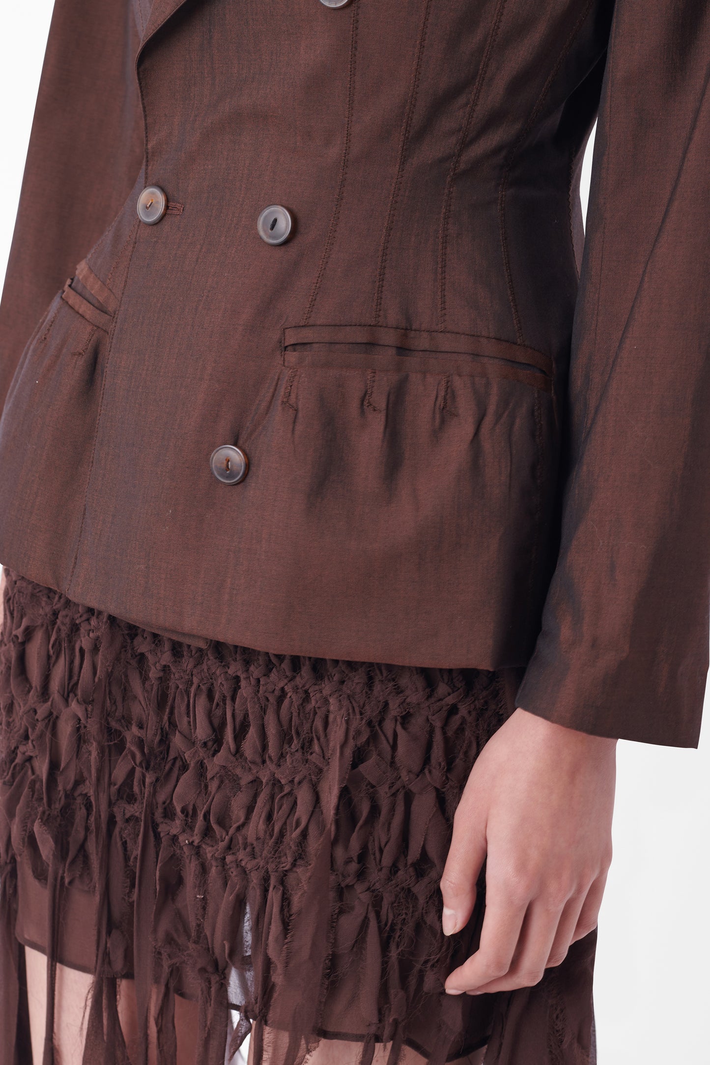 Vintage S/S 1988 Brown Padded Blazer