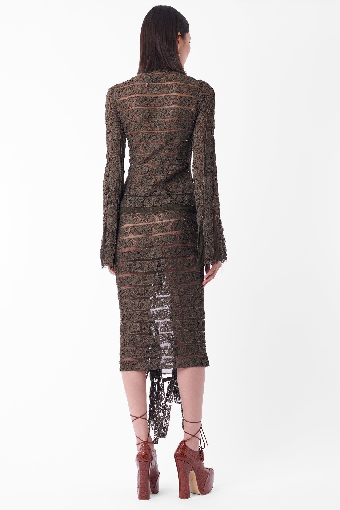 Vintage F/W 2002 Runway Sheer Lace Green Co–ord Set
