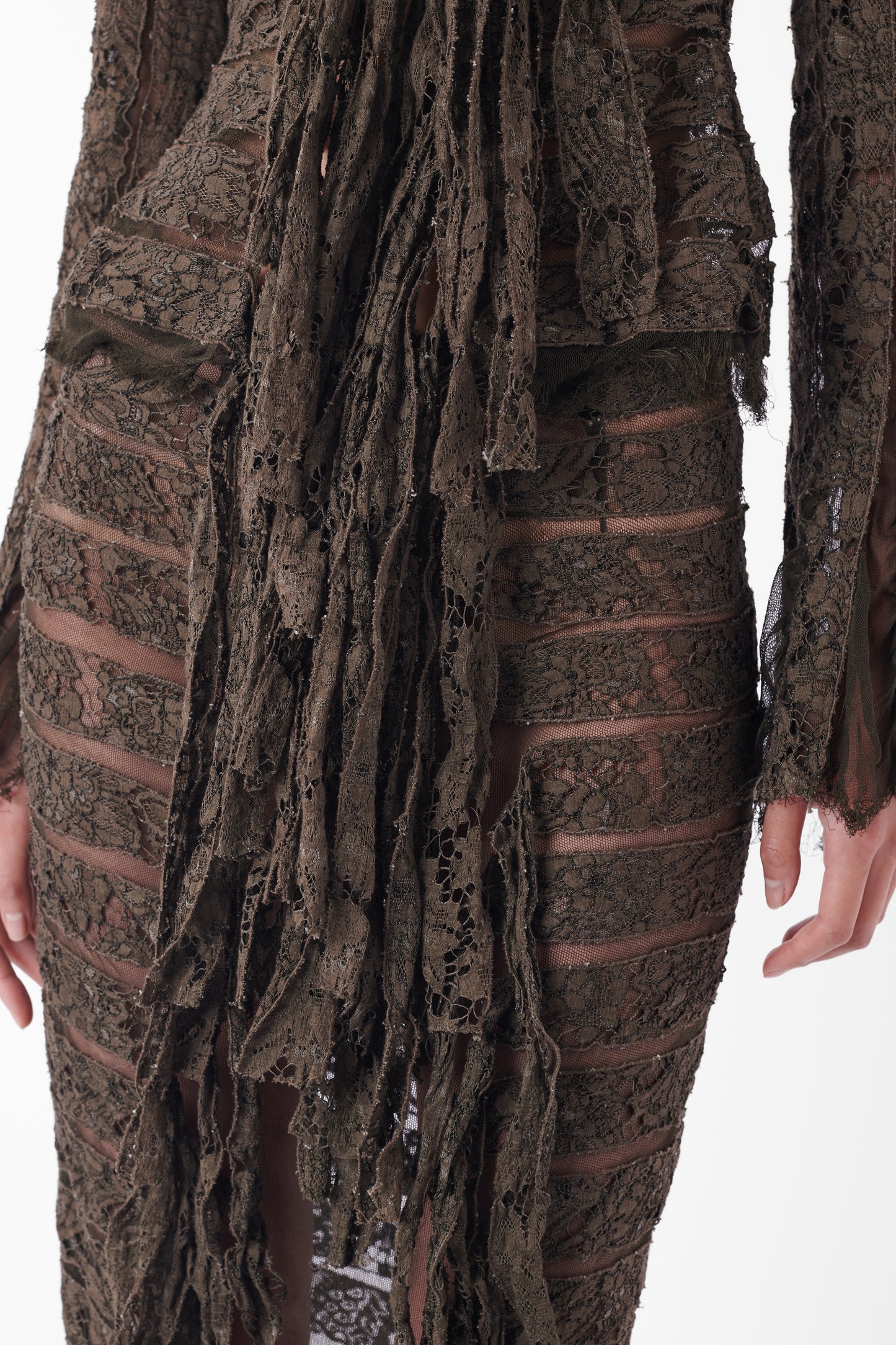 Vintage F/W 2002 Runway Sheer Lace Green Co–ord Set