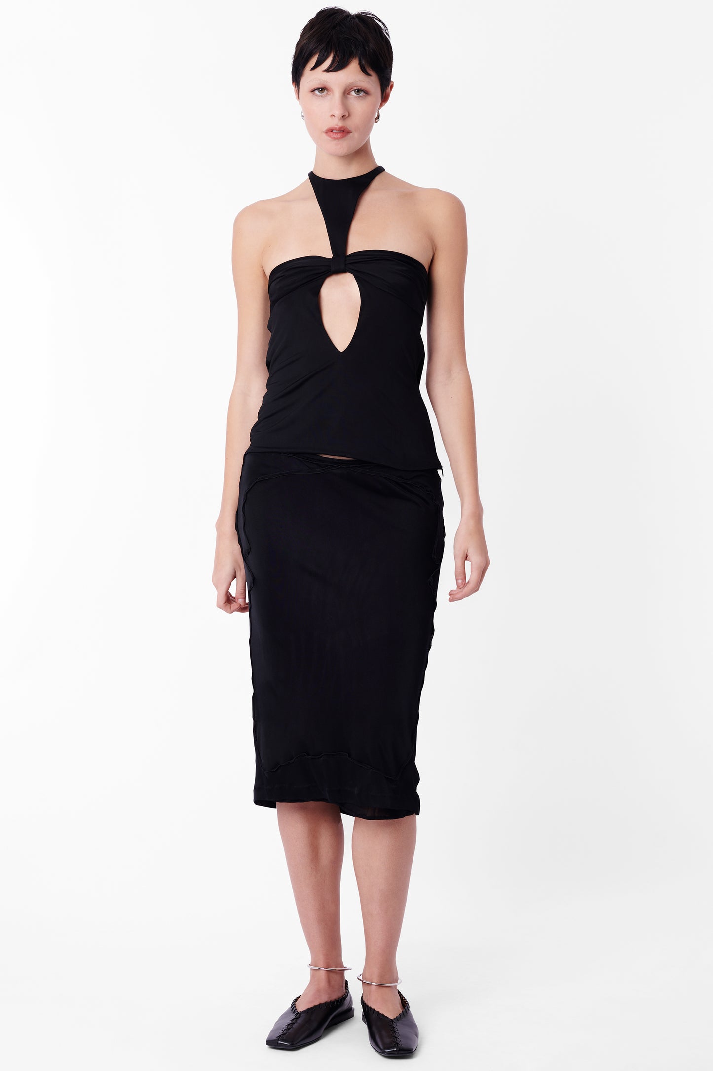 F/W 2004 Black Silk Cut-out Top
