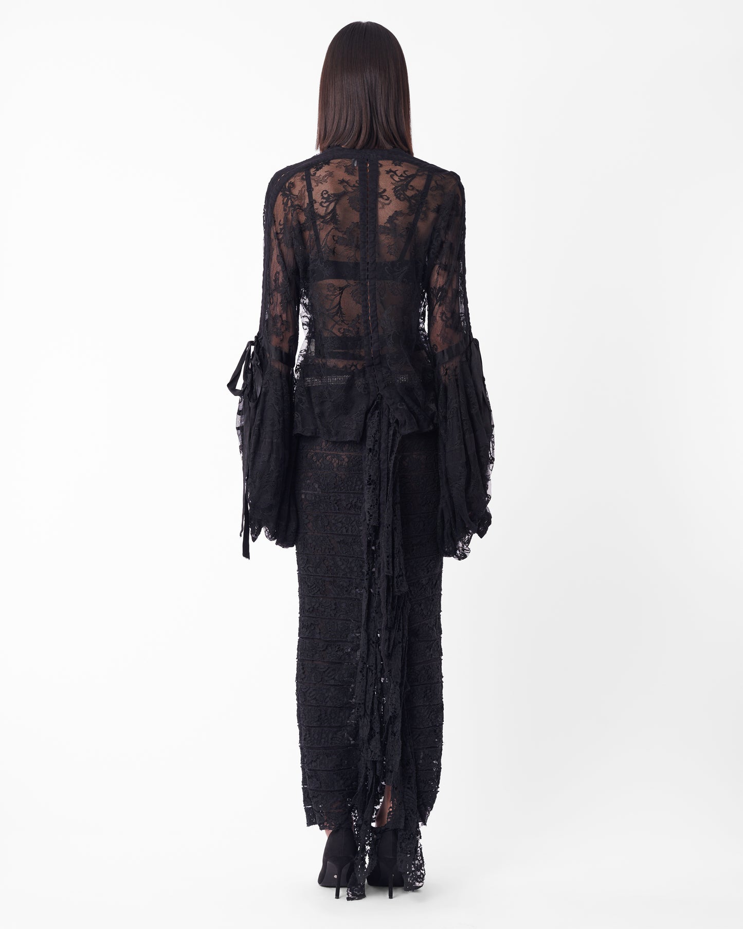 Vintage F/W 2002 Runway Lace Tie Up Blouse