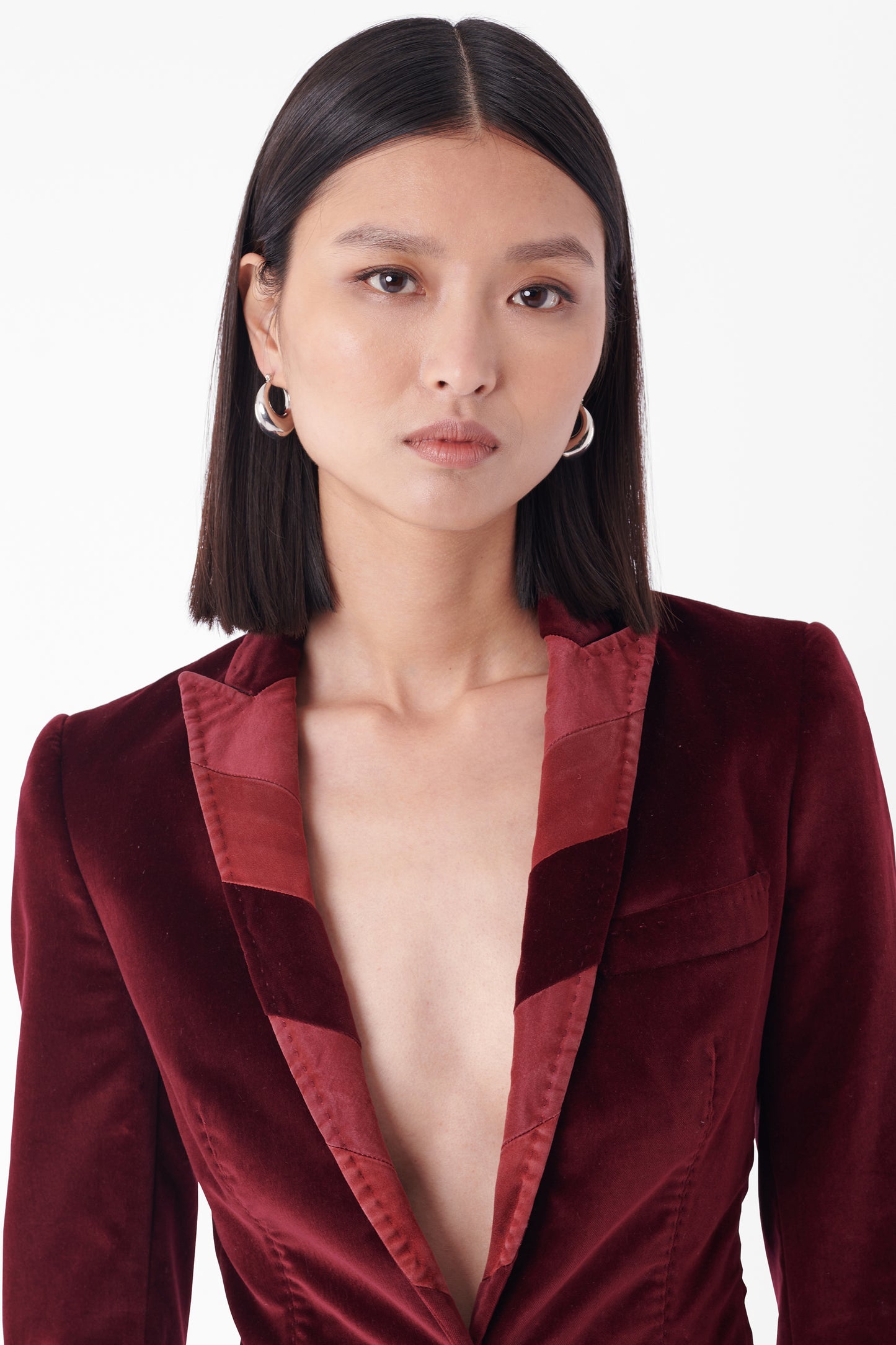 Vintage Early 2000’s Burgundy Velvet Blazer