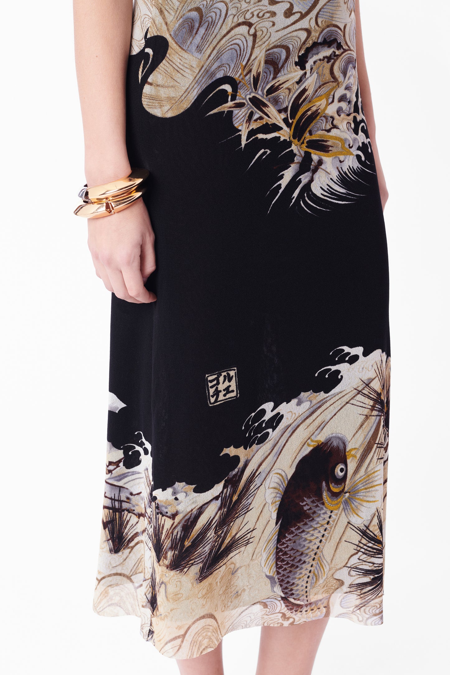 Vintage Mid 1990’s Koi Fish Printed Mesh Dress