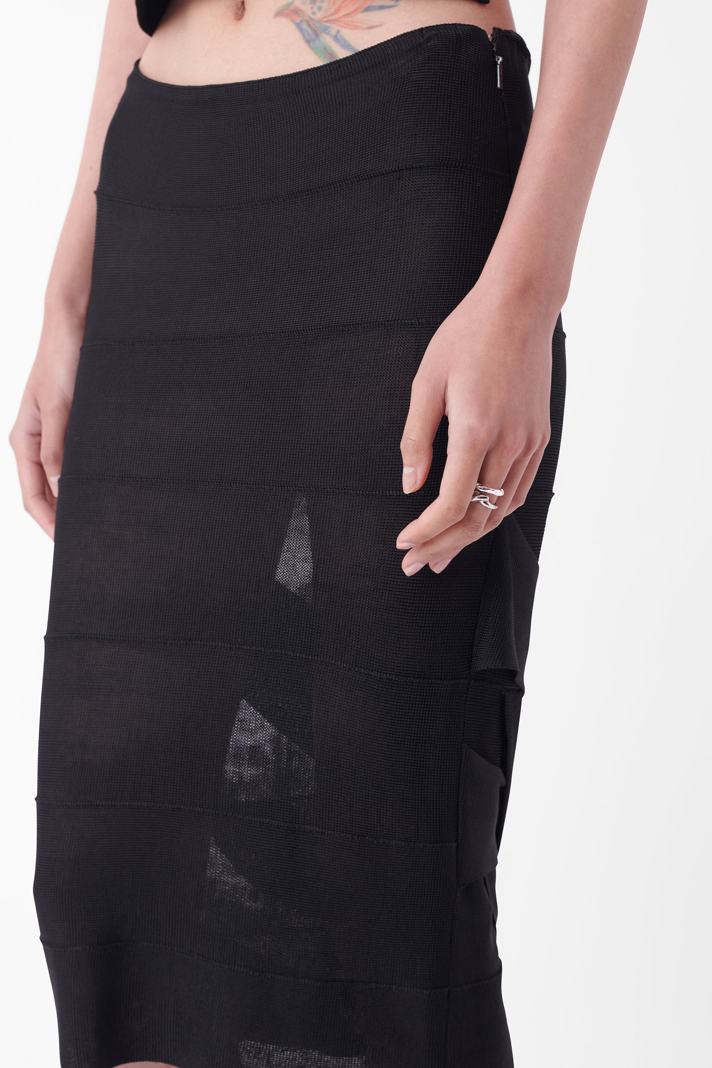 Vintage F/W 2002 Bodycon Black Midi Skirt