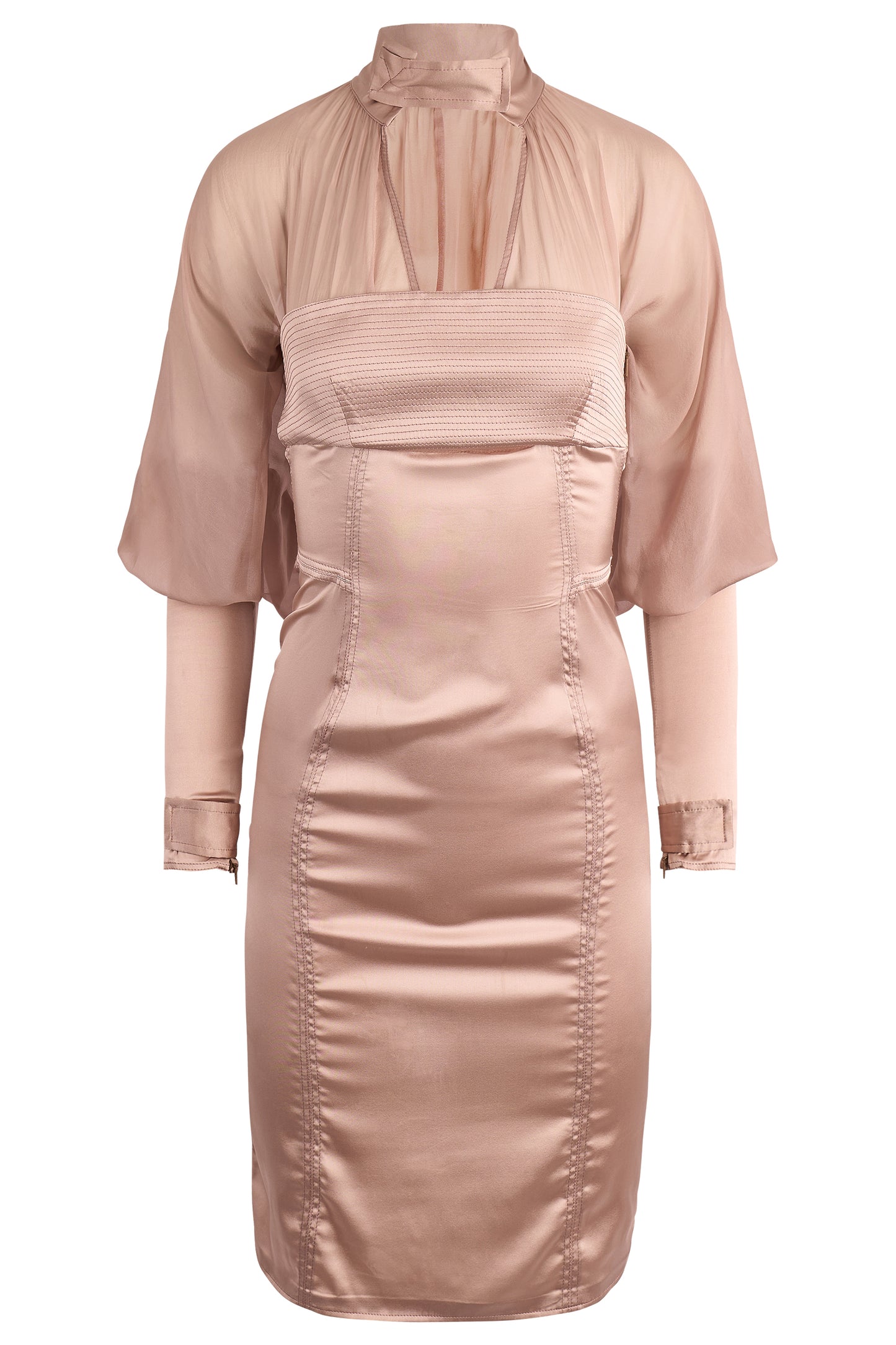 Vintage Gucci 2003 By Tom Ford Satin Silk Nude Dress