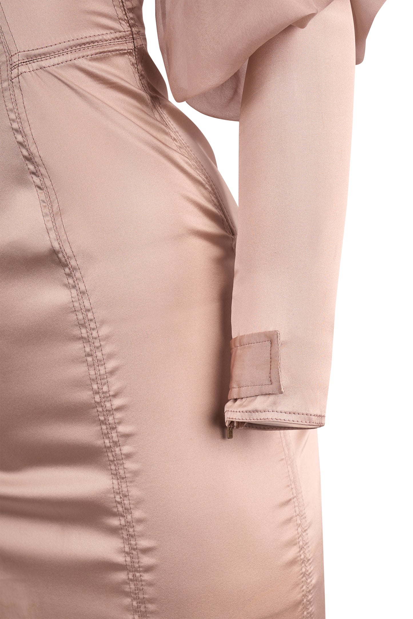 Vintage Gucci 2003 By Tom Ford Satin Silk Nude Dress