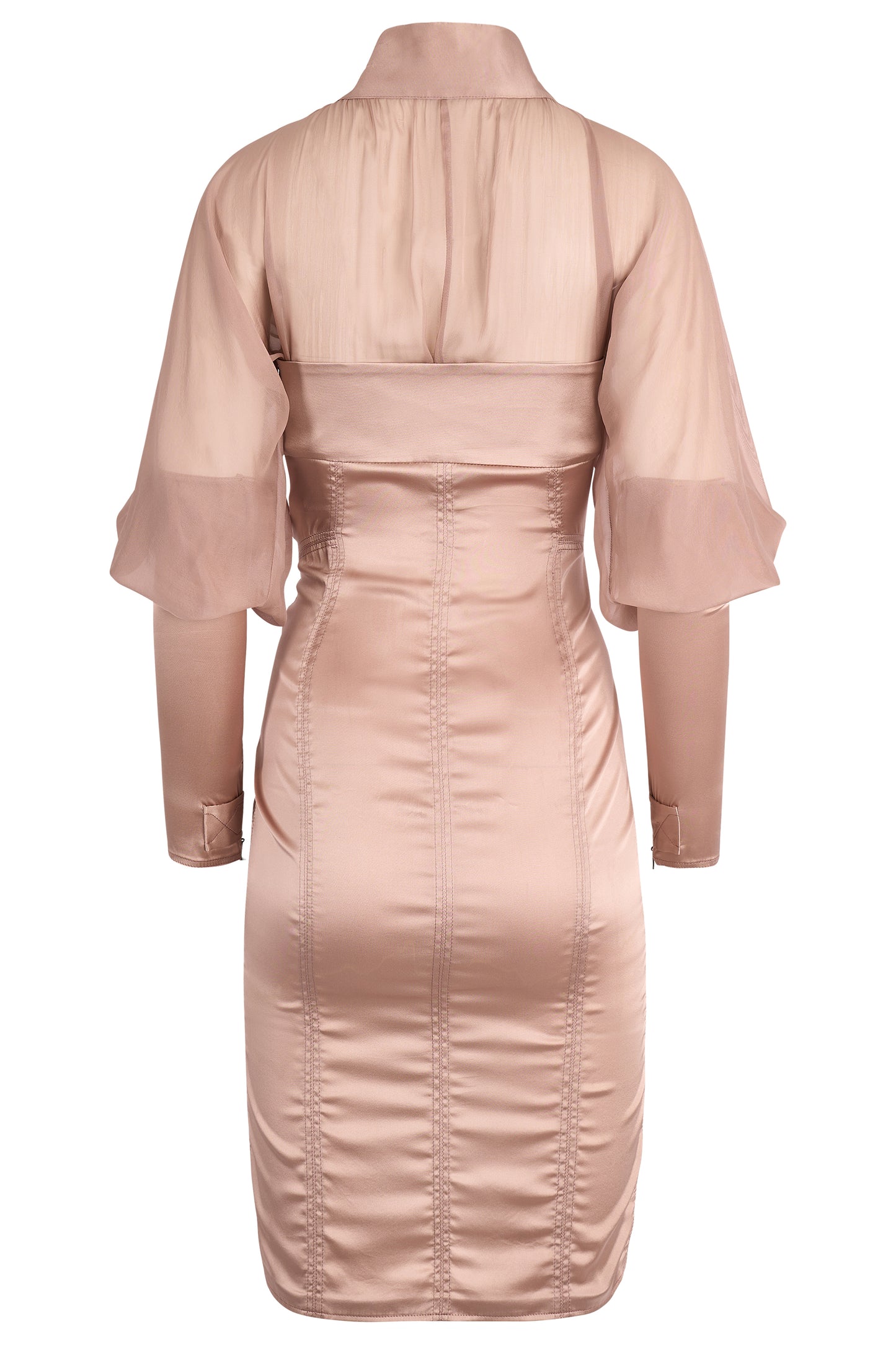 Vintage Gucci 2003 By Tom Ford Satin Silk Nude Dress