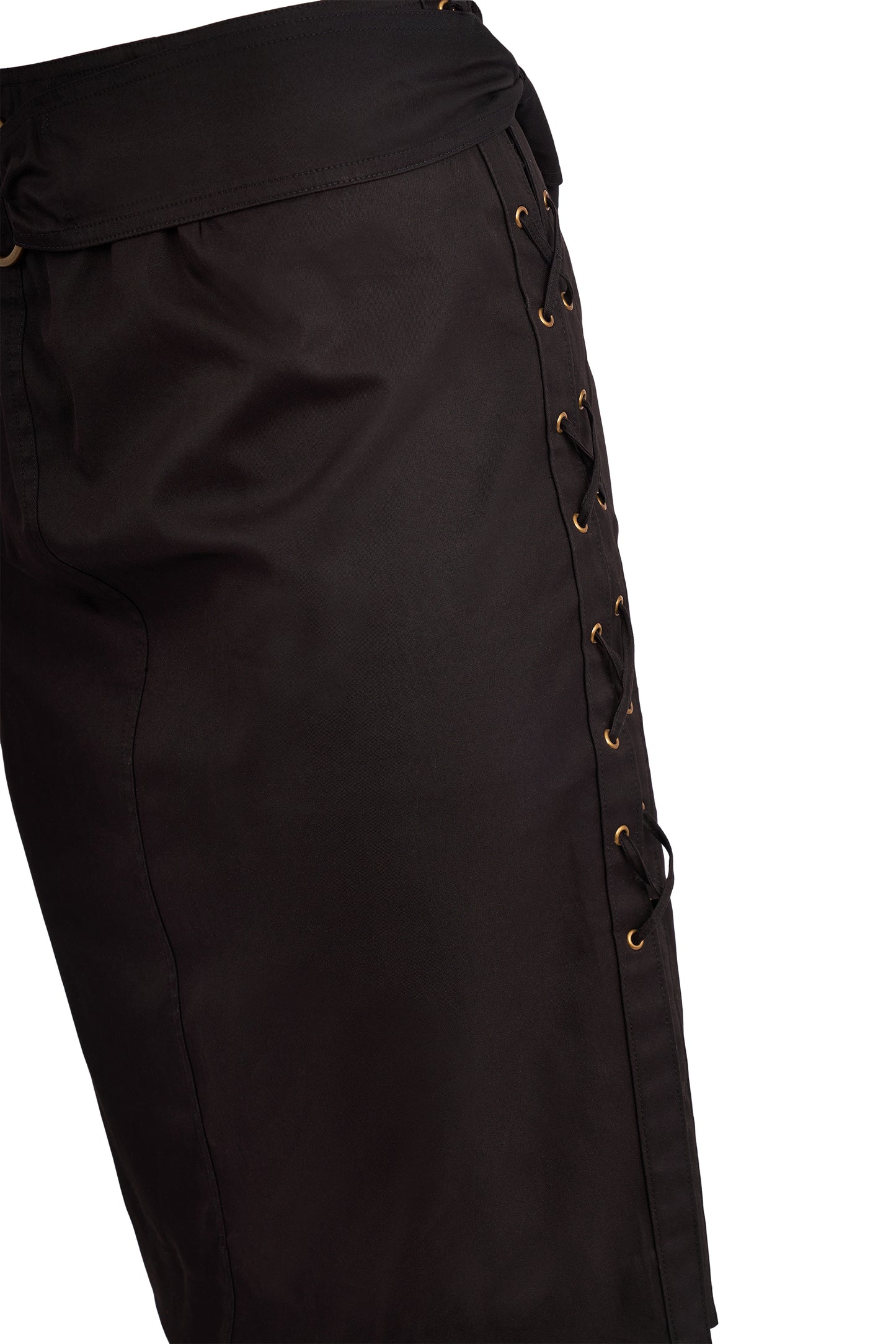 Vintage Yves Saint Laurent Rive Gauche S/S 2002 Black Lace Up Co Ord Set