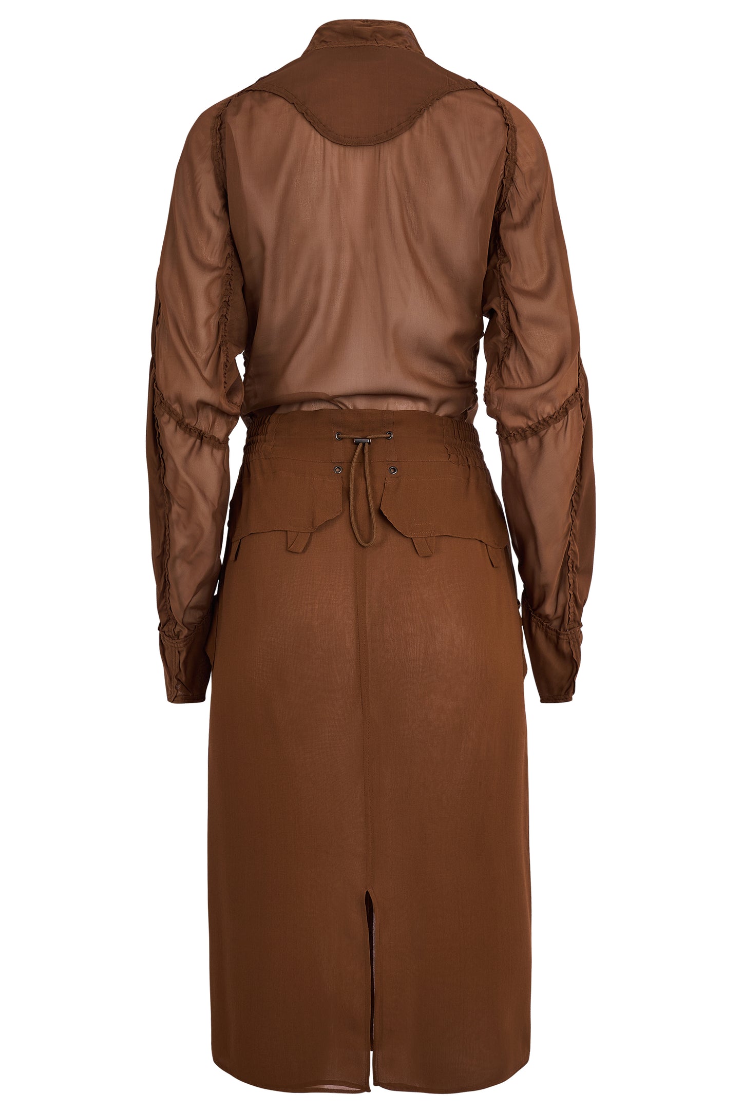 Vintage Yves Saint Laurent Rive Gauche By Tom Ford S/S 2002 Silk Brown Co Ord Set