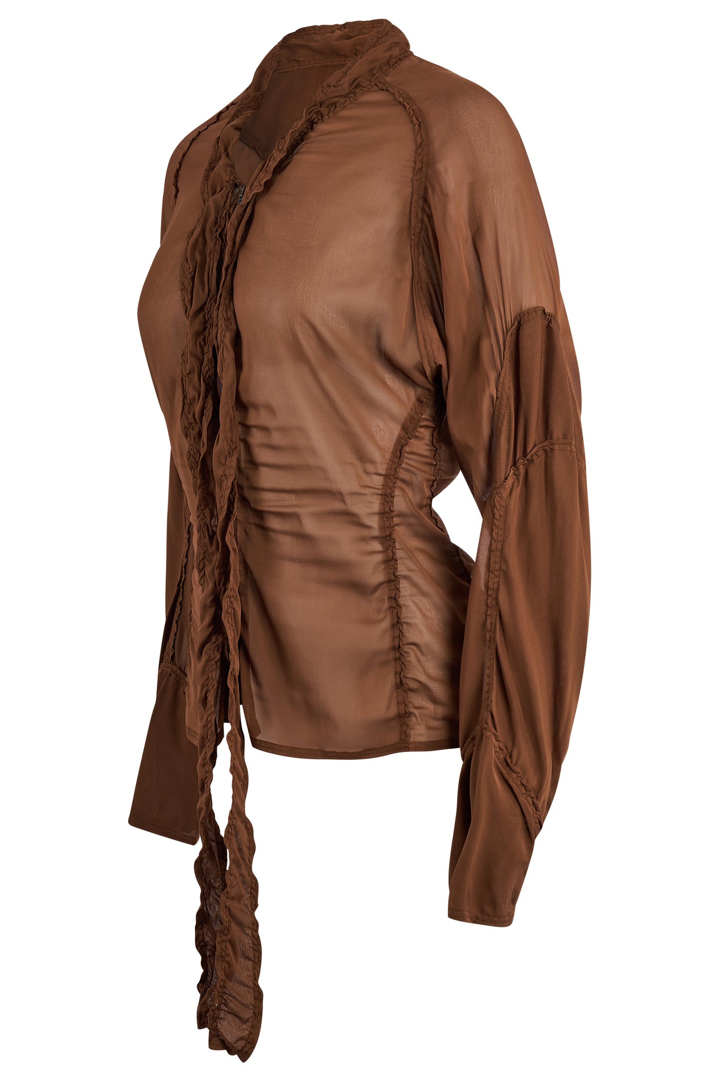Vintage Yves Saint Laurent Rive Gauche By Tom Ford S/S 2002 Silk Brown Co Ord Set