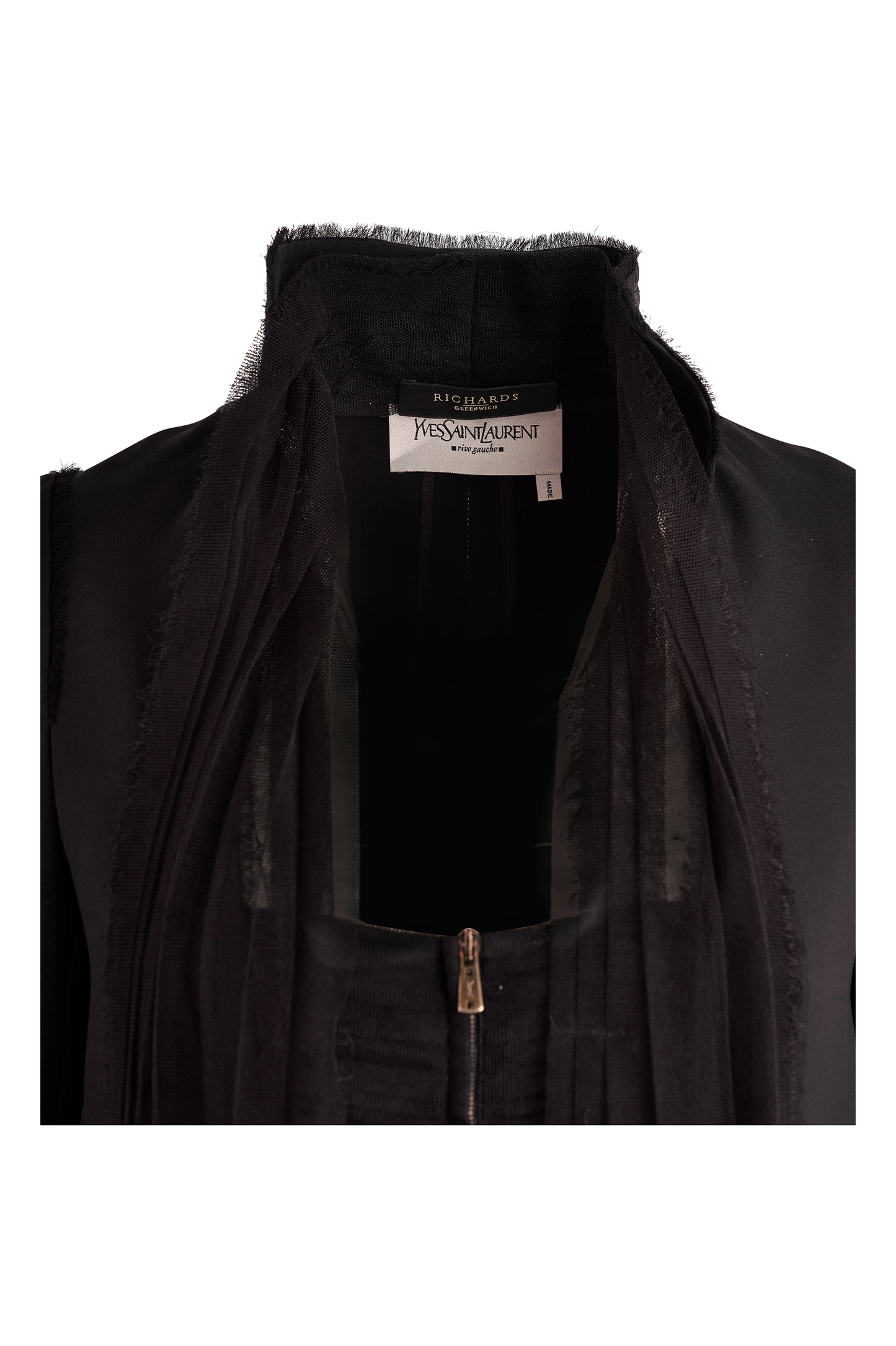 Vintage Yves Saint Laurent Rive Gauche by Tom Ford A/W 2002 Black Silk Scarf Co ord Set