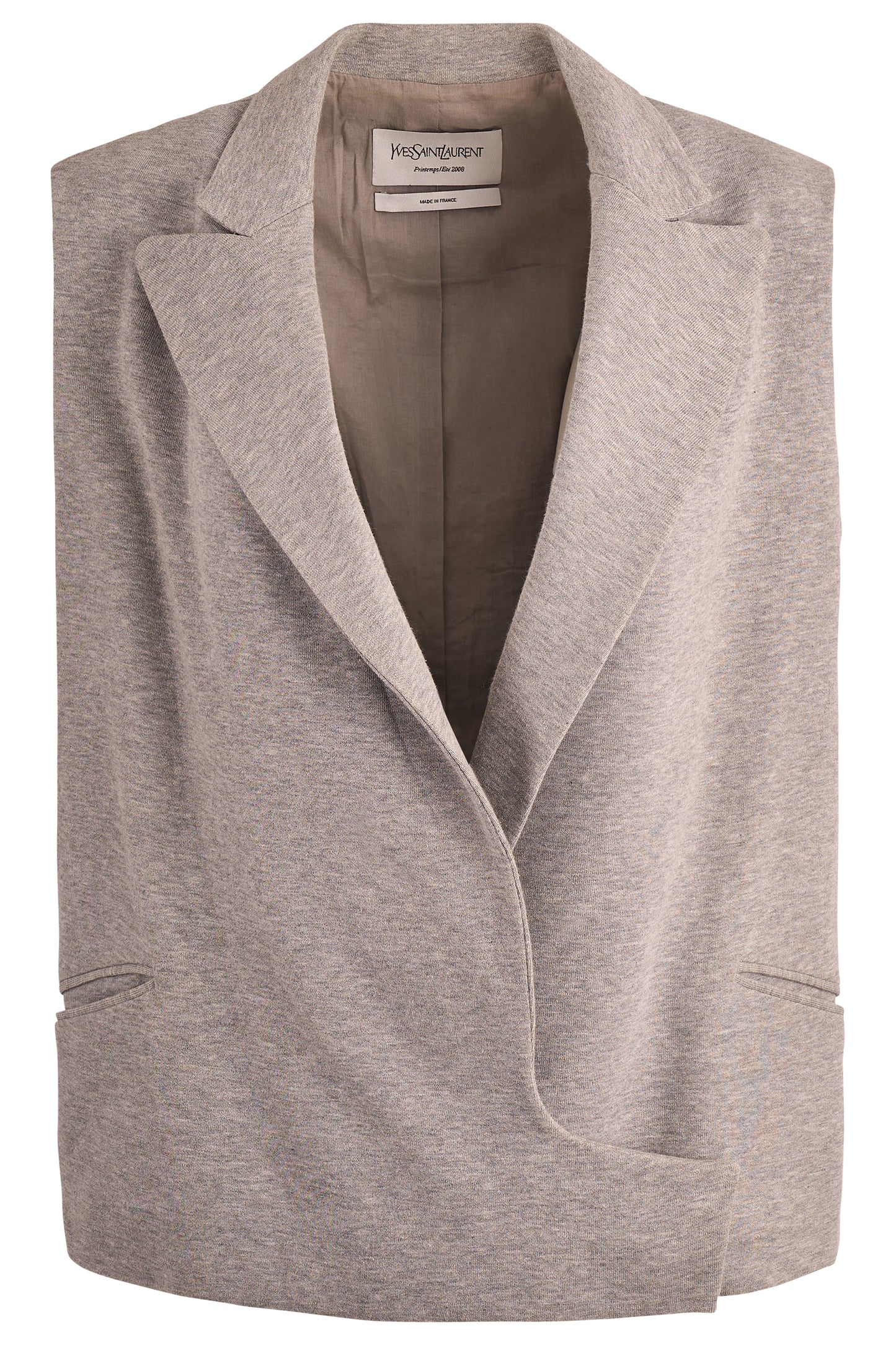Vintage Yves Saint Laurent S/S 2008 Grey Knit Vest