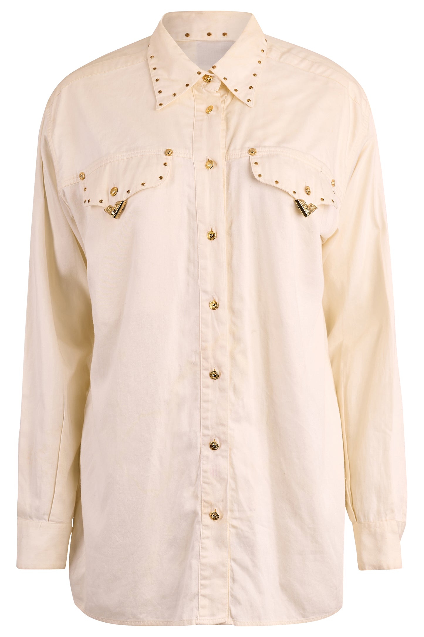 Vintage Versace F/W 1992 " Miss S&M" White Studs Shirts