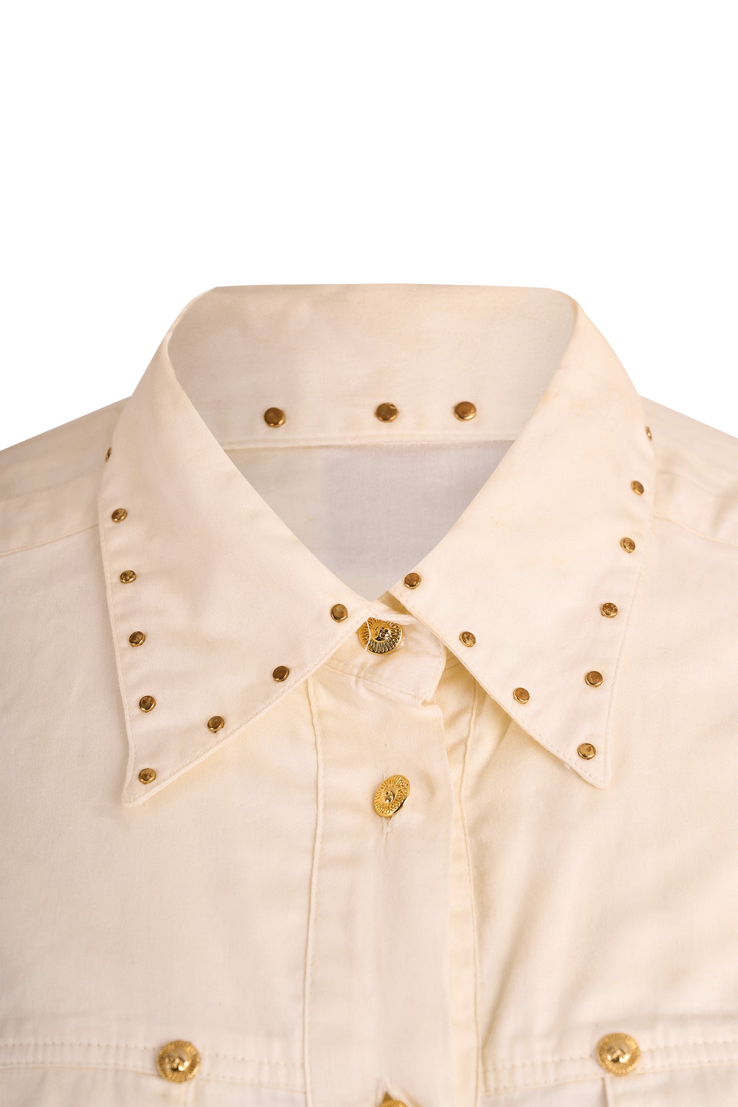 Vintage Versace F/W 1992 " Miss S&M" White Studs Shirts
