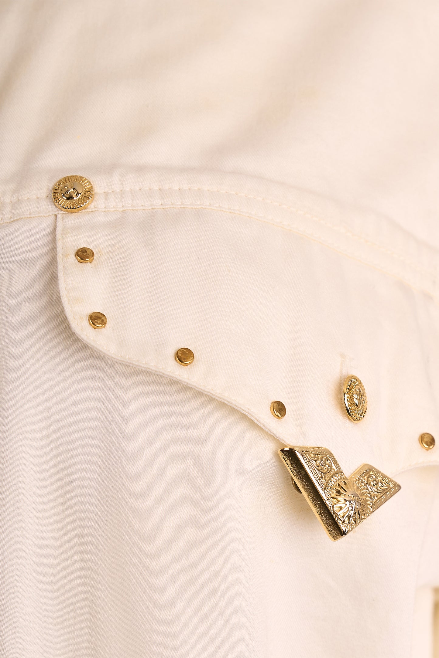 Vintage Versace F/W 1992 " Miss S&M" White Studs Shirts