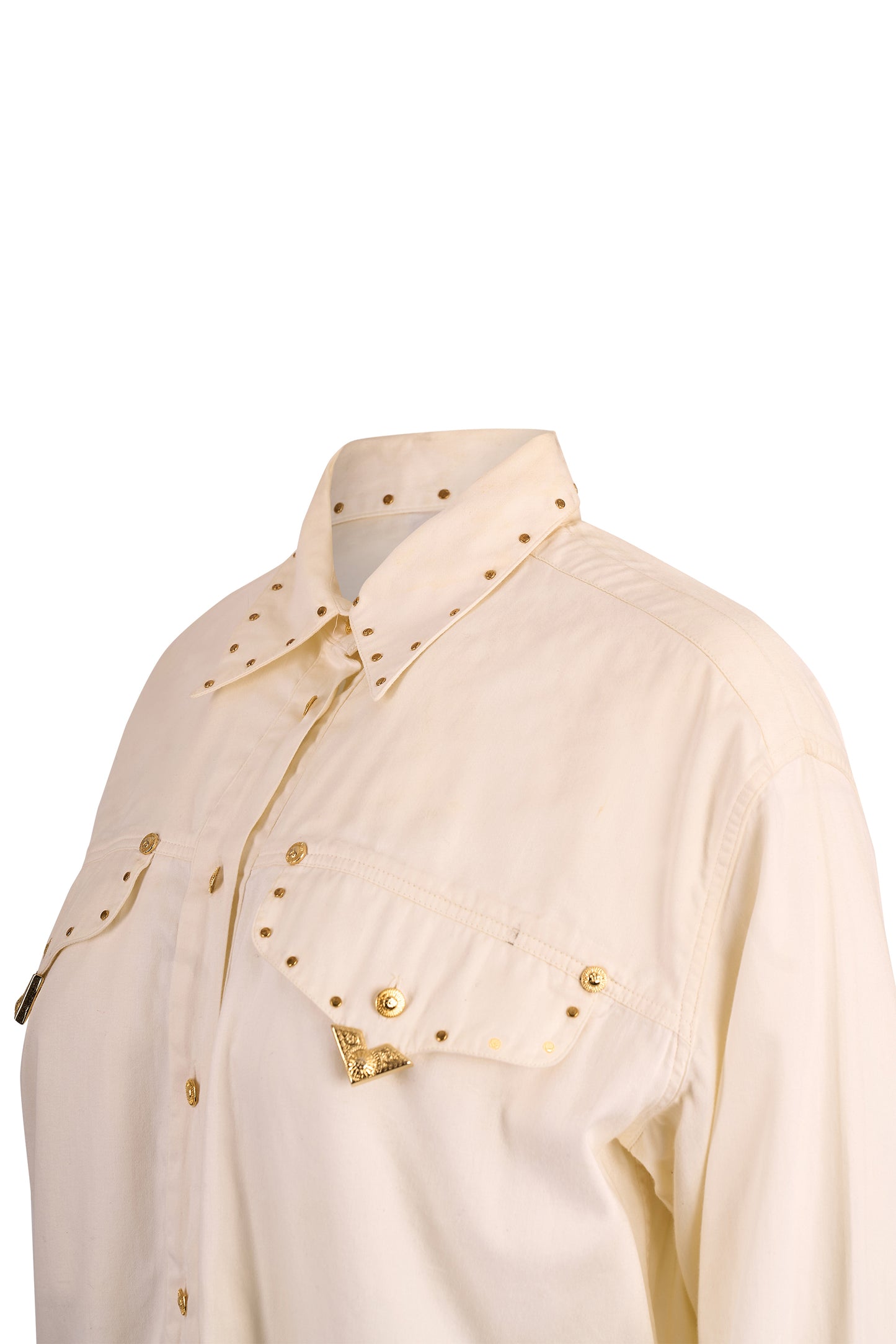 Vintage Versace F/W 1992 " Miss S&M" White Studs Shirts
