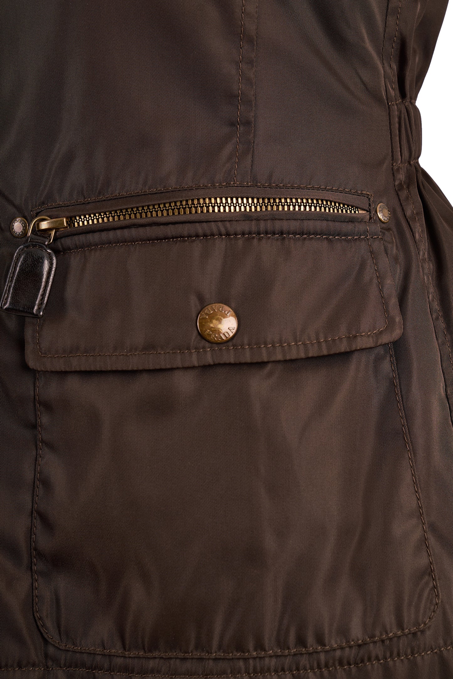 Vintage F/W 1994 Nylon/Leather Brown Utility Vest