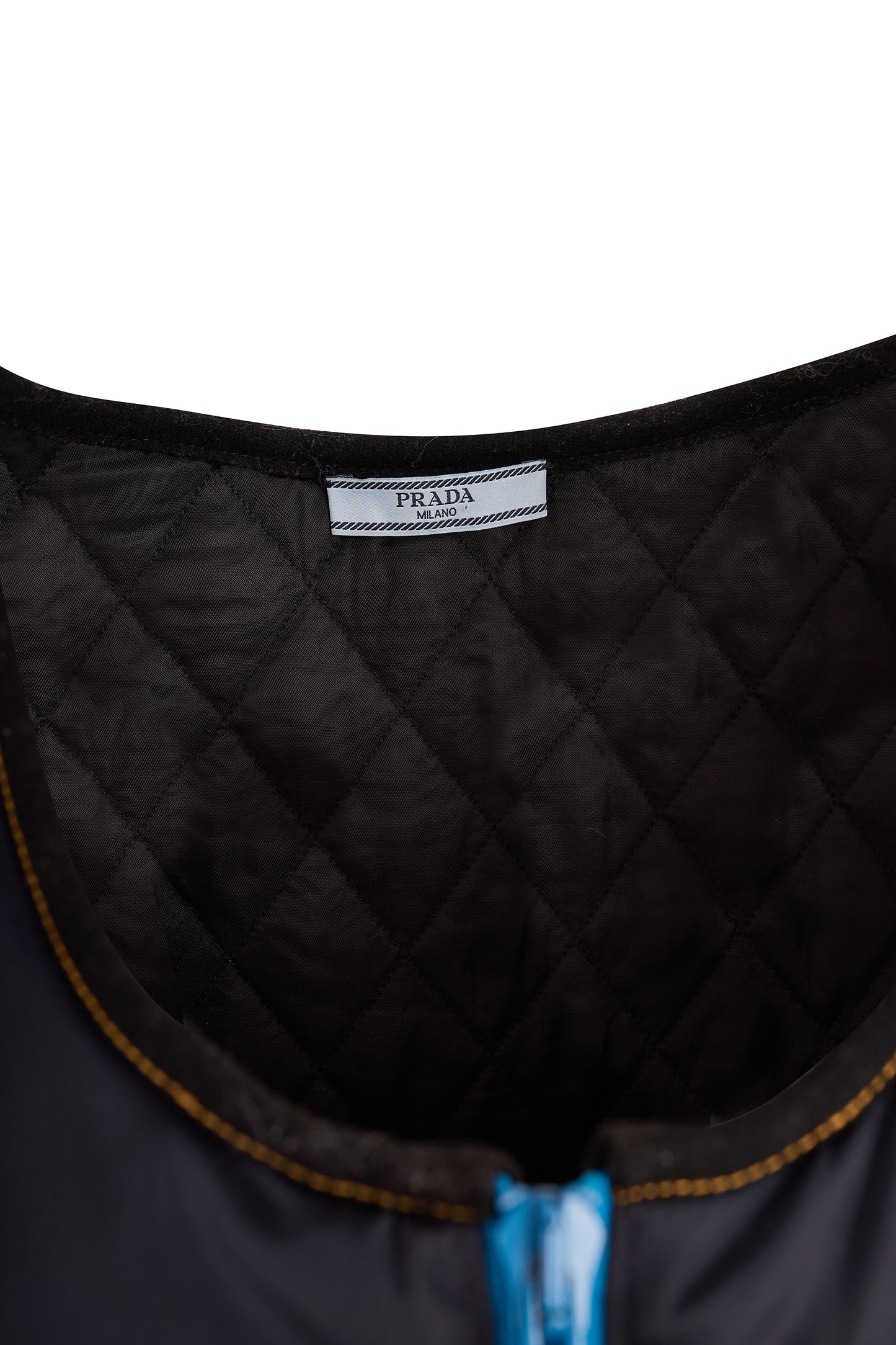 Prada 2016 Nylon Navy Blue Zip Up Sleeveless Vest