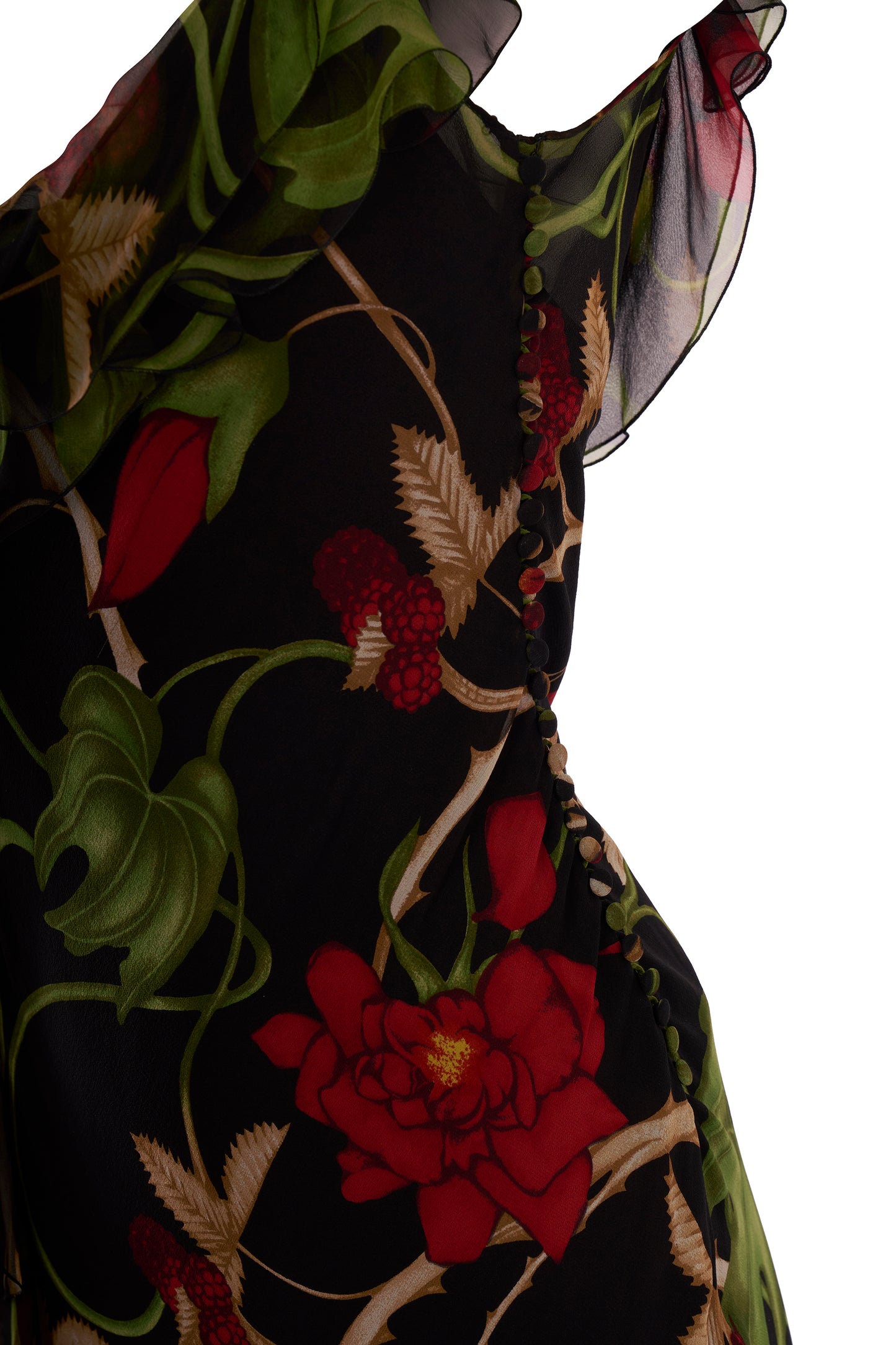 Vintage F/W 2002 Christian Dior by John Galliano Floral Bias Cut Silk Gown