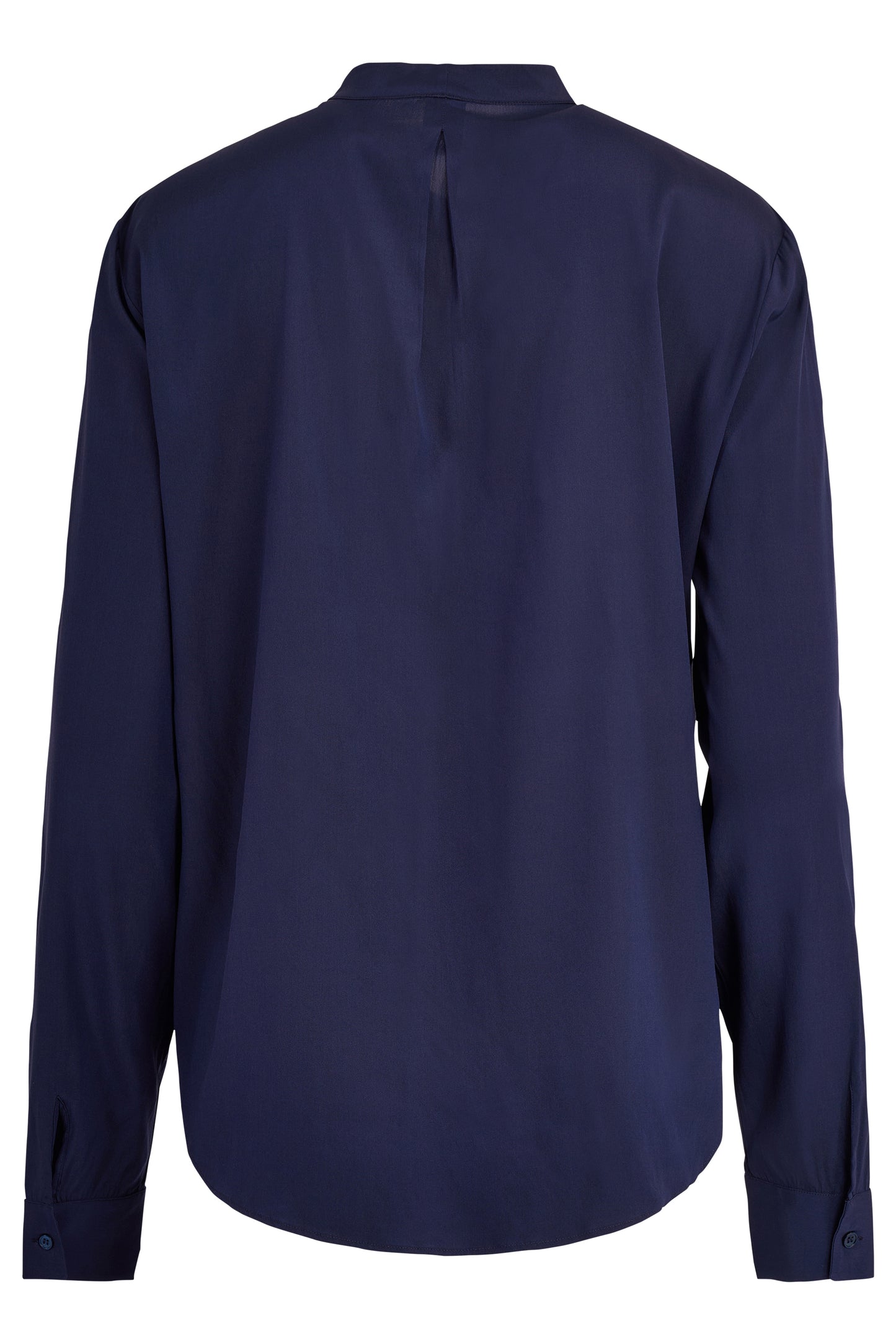 Jil Sander Navy Blue Silk Tie Up Blouse