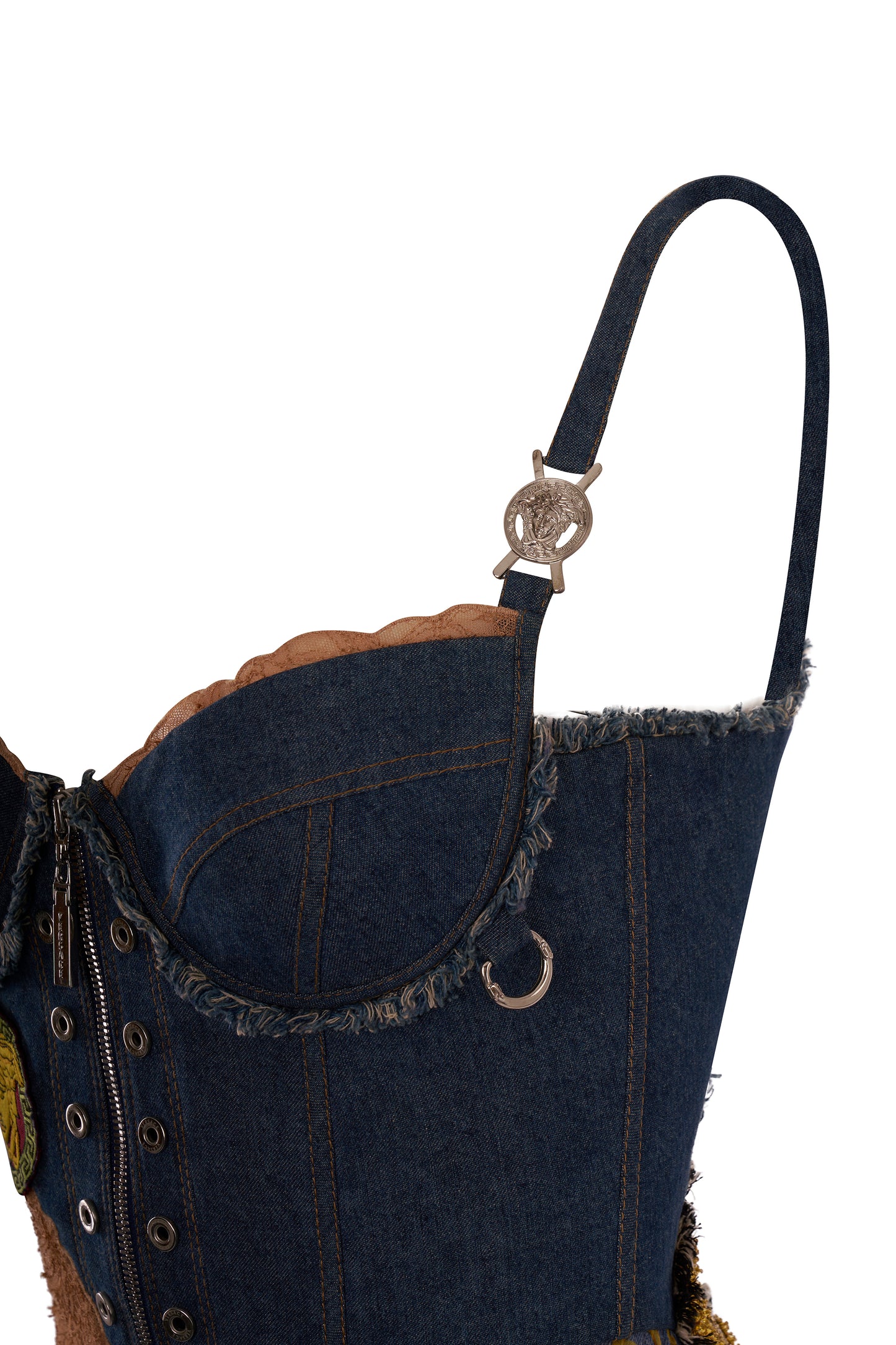Vintage Versace S/S 2005 Couture Embellished Denim Dress