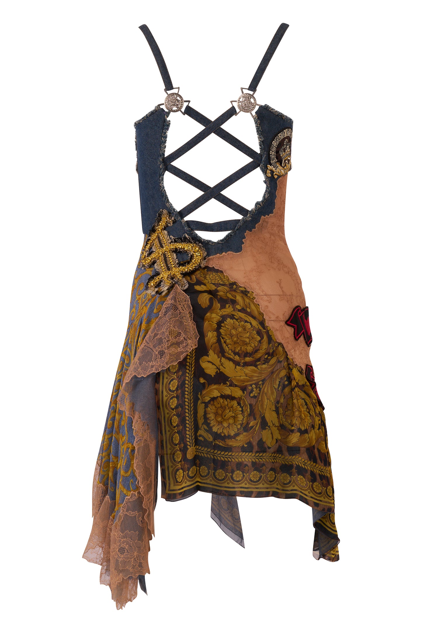 Vintage Versace S/S 2005 Couture Embellished Denim Dress