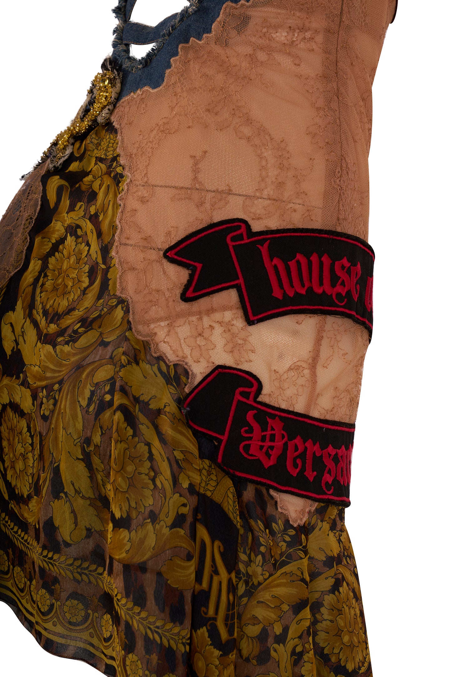 Vintage Versace S/S 2005 Couture Embellished Denim Dress