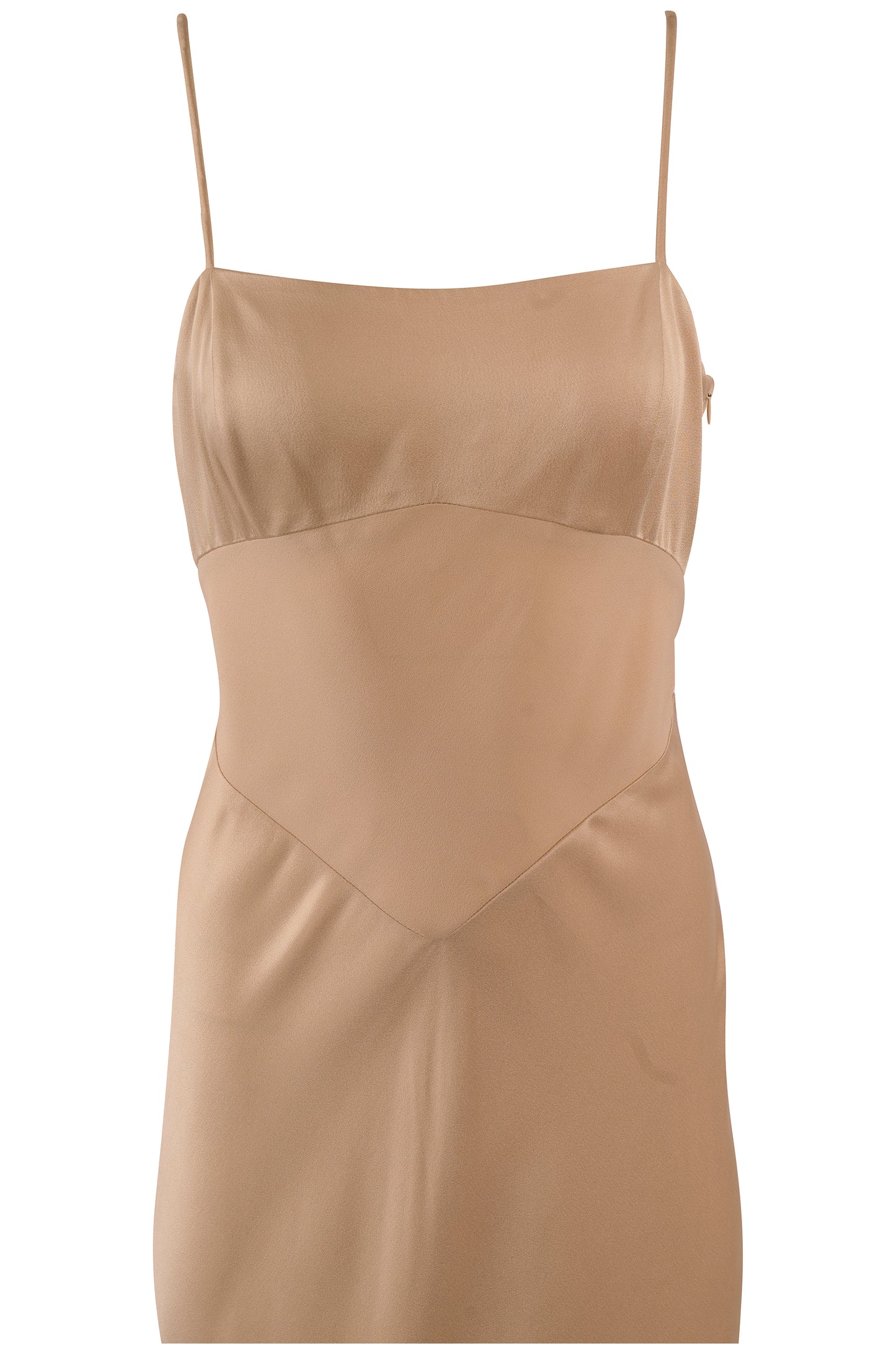Vintage 1990's Gianfranco Ferre Beige Gold Satin Dress