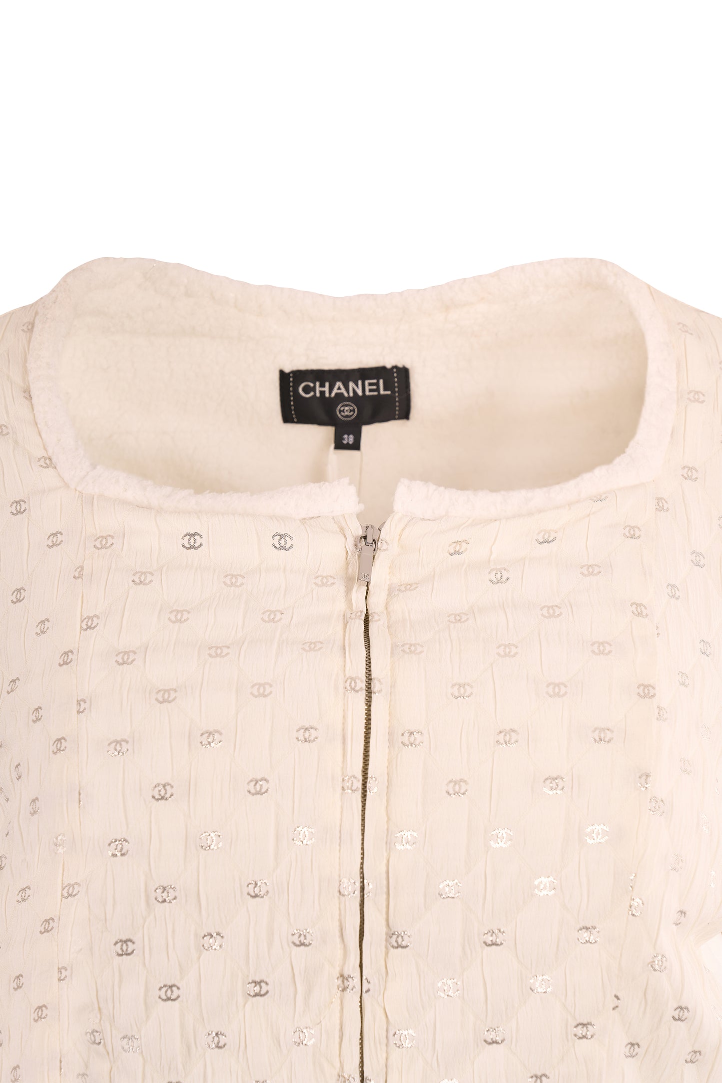 Chanel A/W 2021 Quilted "CC" Monogram Lined Fur Jacket