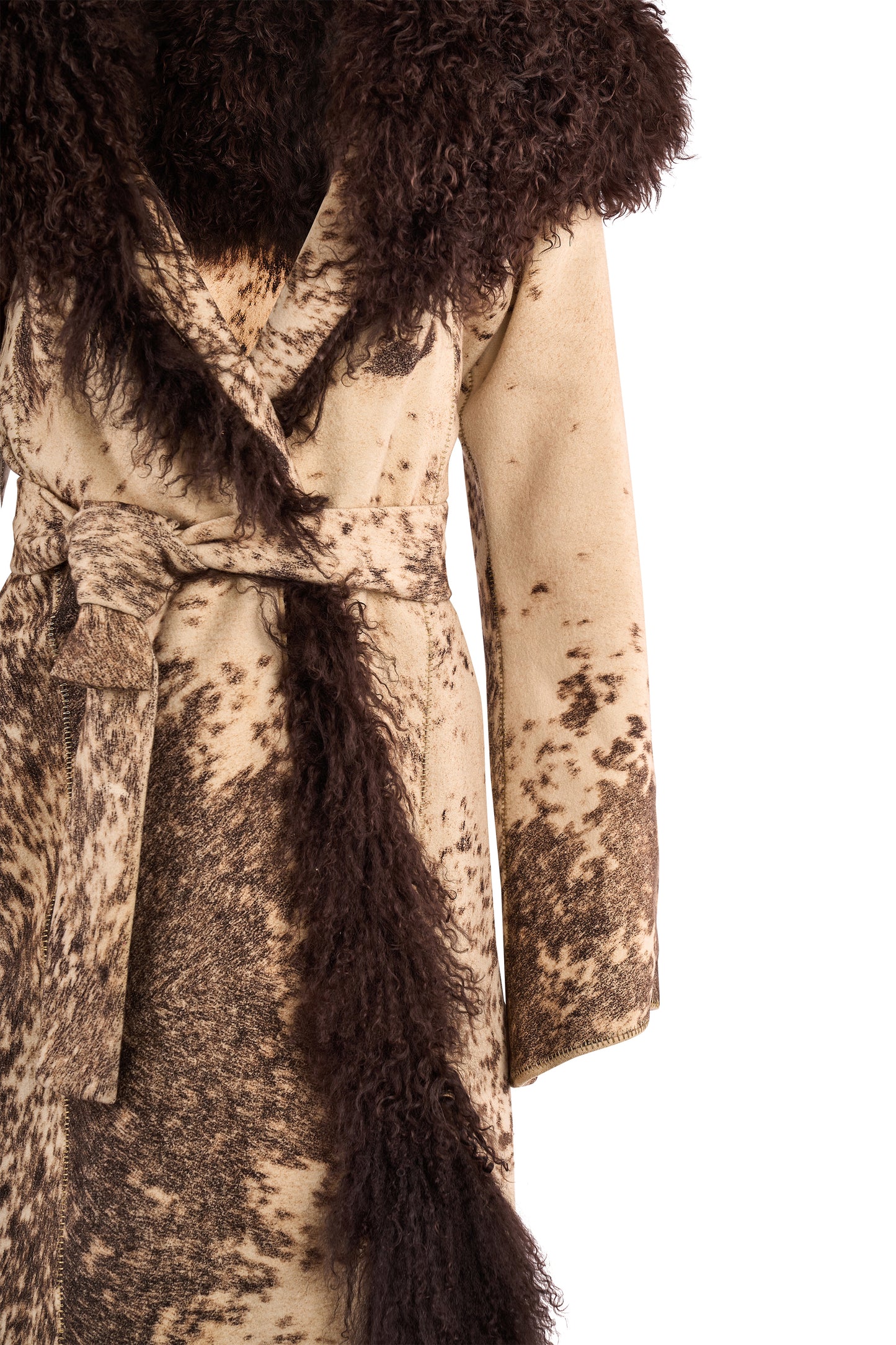 Vintage Roberto Cavalli F/W 1999 Wool Shearling Trim Coat