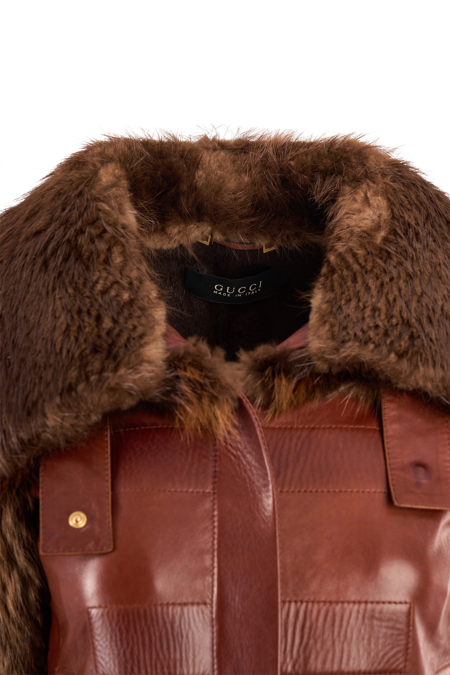Vintage Gucci By Tom Ford F/W 2003 Leather Fur Jacket