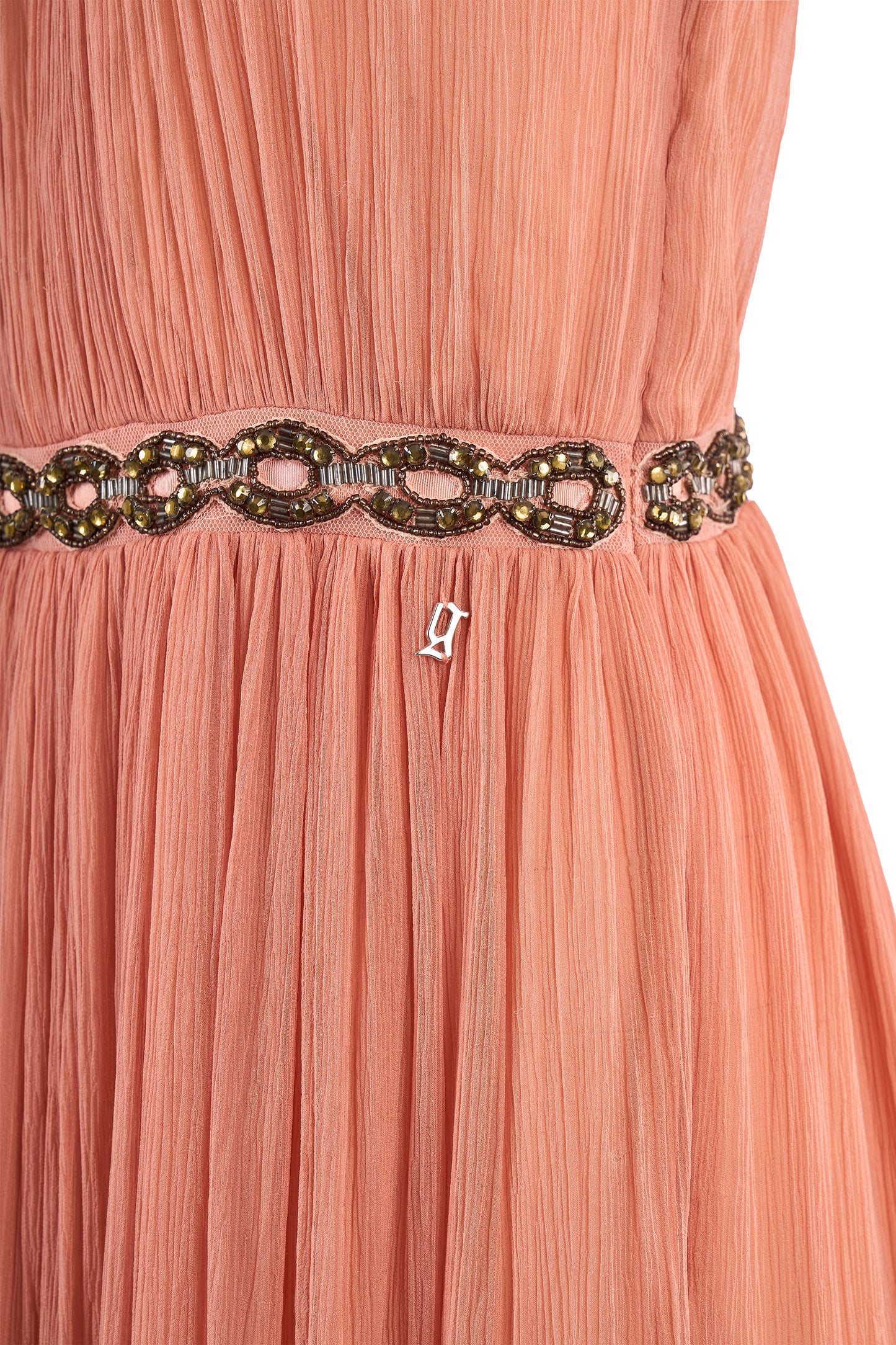 Vintage 2000's John Galliano Peach Chiffon Dress