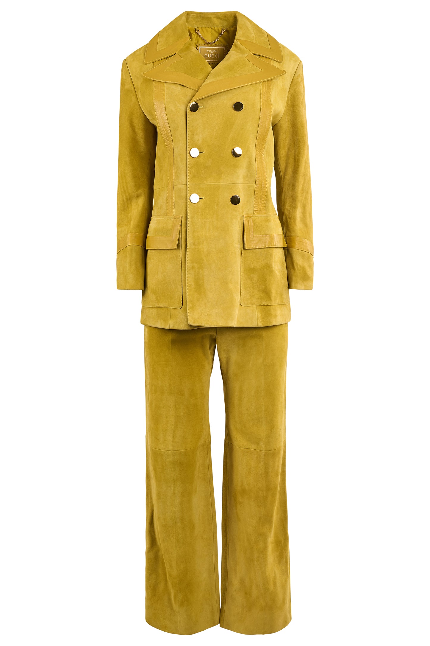 Gucci Suede Yellow Mustard 70's Inspired Co-Ord Set