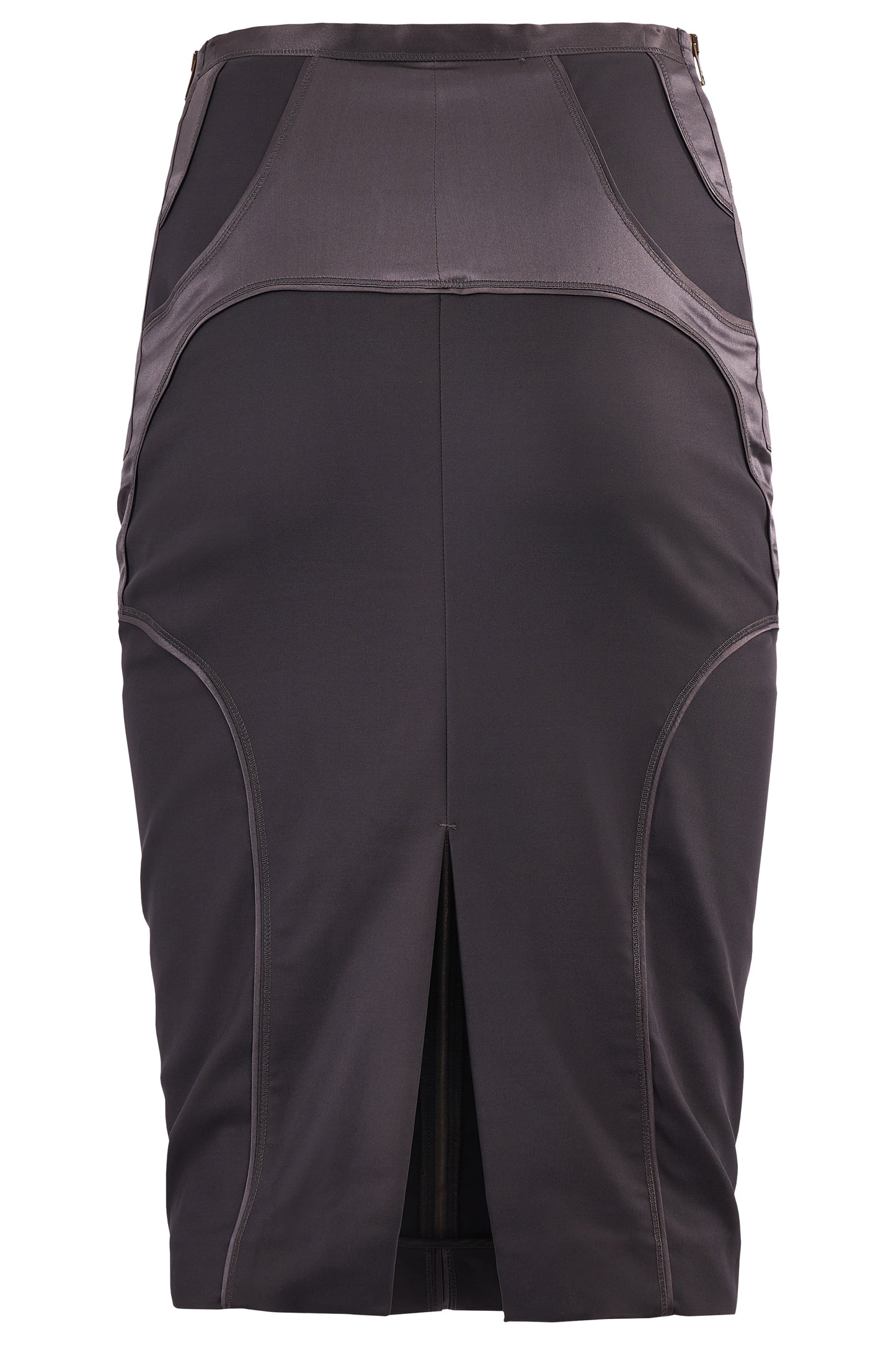 Vintage Gucci By Tom Ford A/W 2003 Grey Satin Pencil Skirt