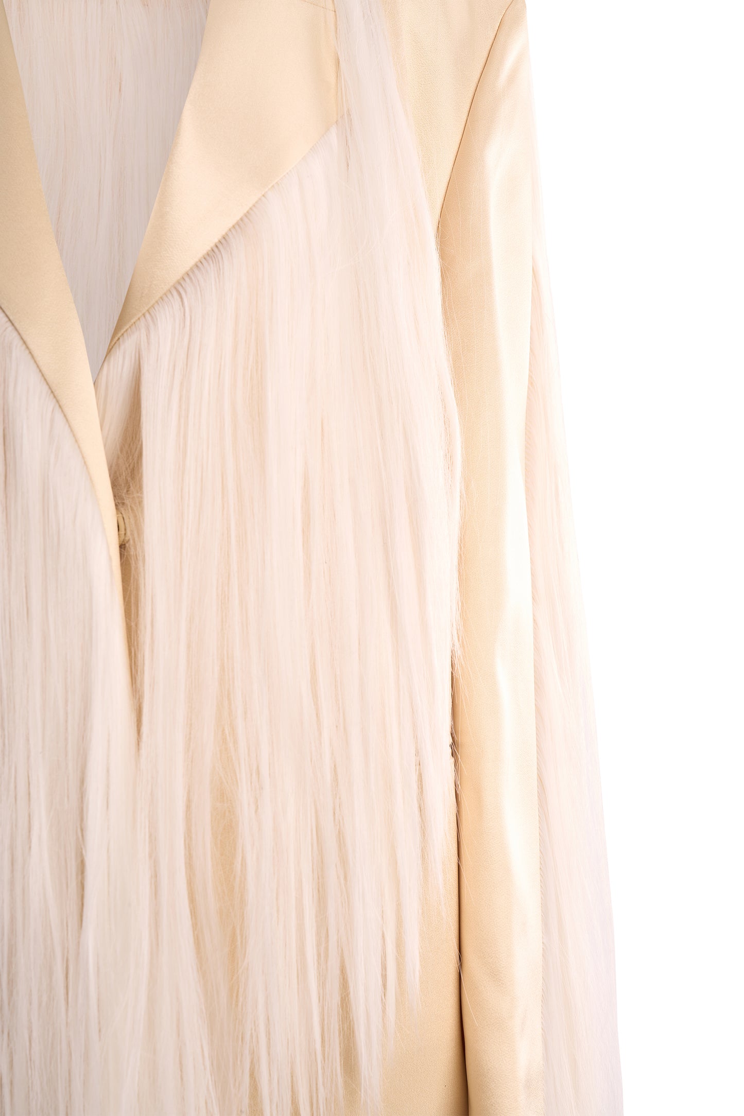 Hyun Mi Nielsen A/W Ivory Long Hair Tailored Coat