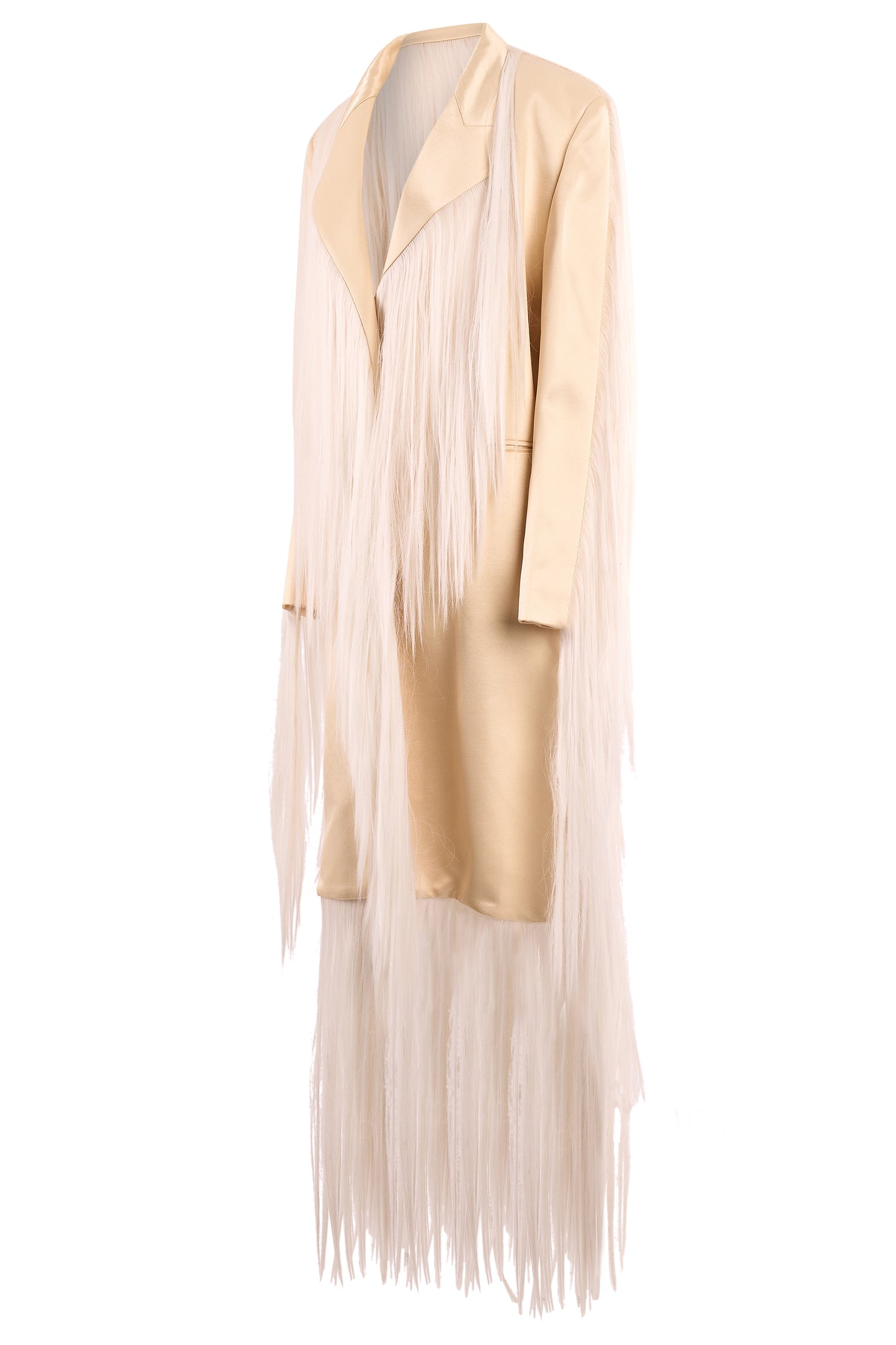 Hyun Mi Nielsen A/W Ivory Long Hair Tailored Coat