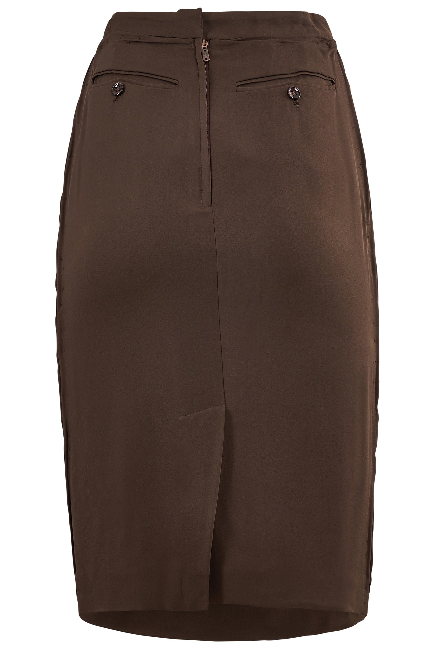 Vintage Yves saint Laurent Circa 2000's Brown Silk skirt
