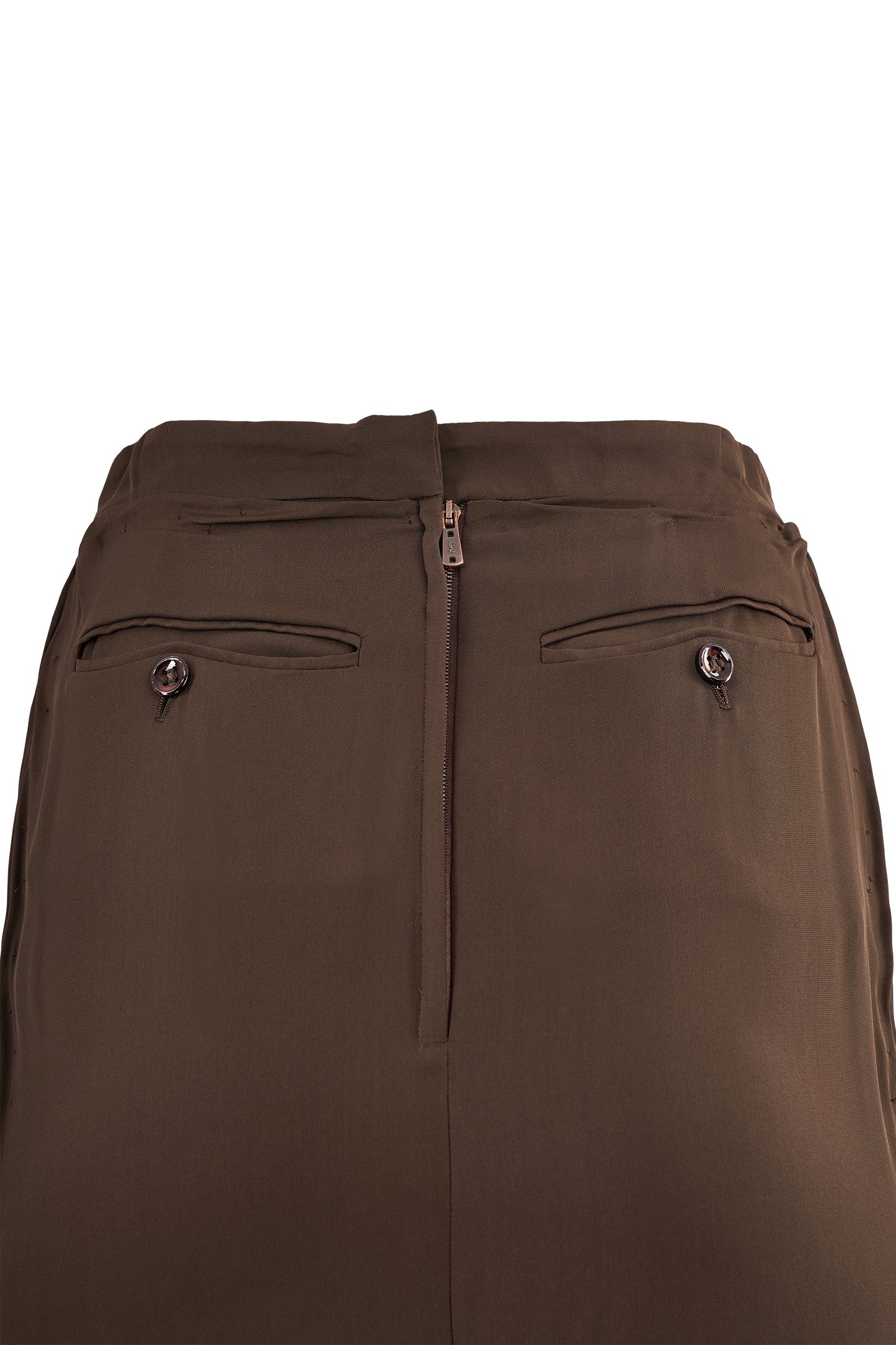 Vintage Yves saint Laurent Circa 2000's Brown Silk skirt