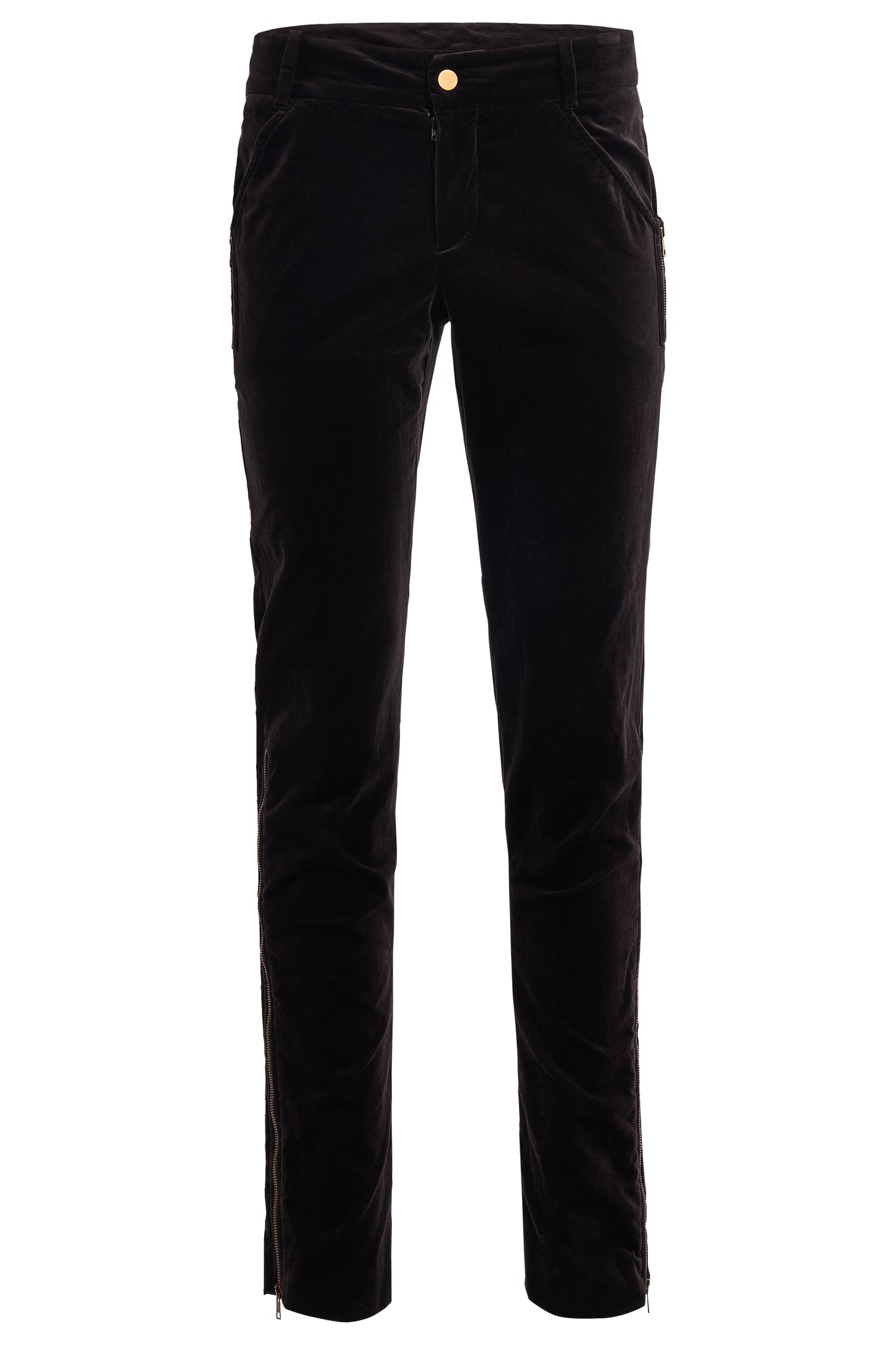 Vintage Gucci By Tom Ford F/W 2003 Black Velvet Zip Trousers