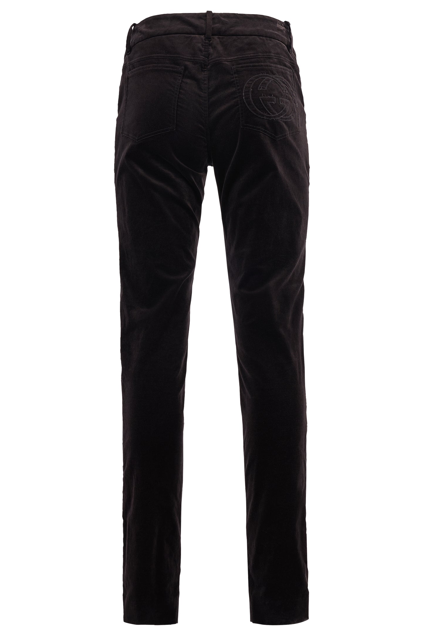 Vintage Gucci By Tom Ford F/W 2003 Black Velvet Zip Trousers