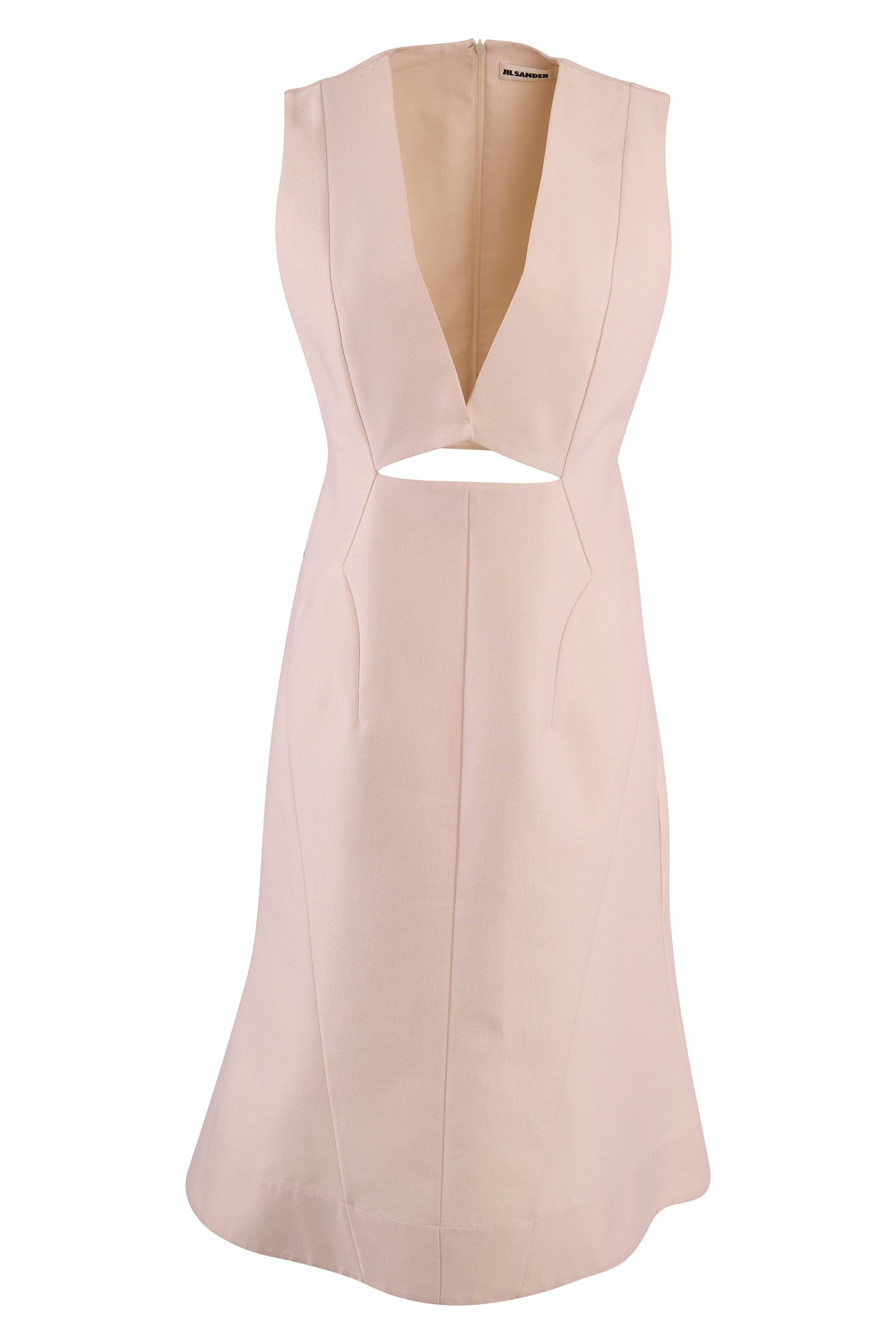Jil Sander S/S 2014 Ivory Structured Sleeveless A Line Dress