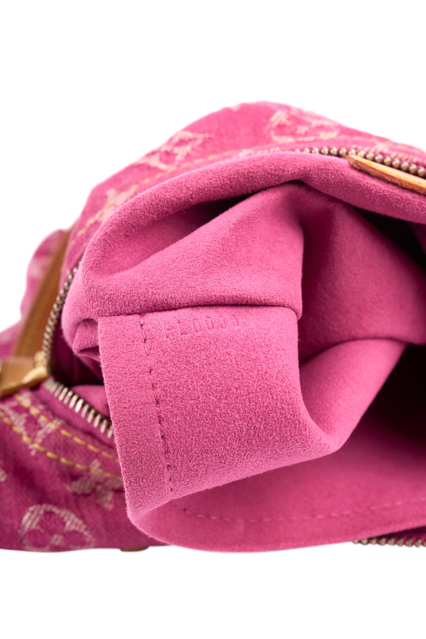 Vintage 2005 Pink denim Monogram Baggy Shoulder Bag