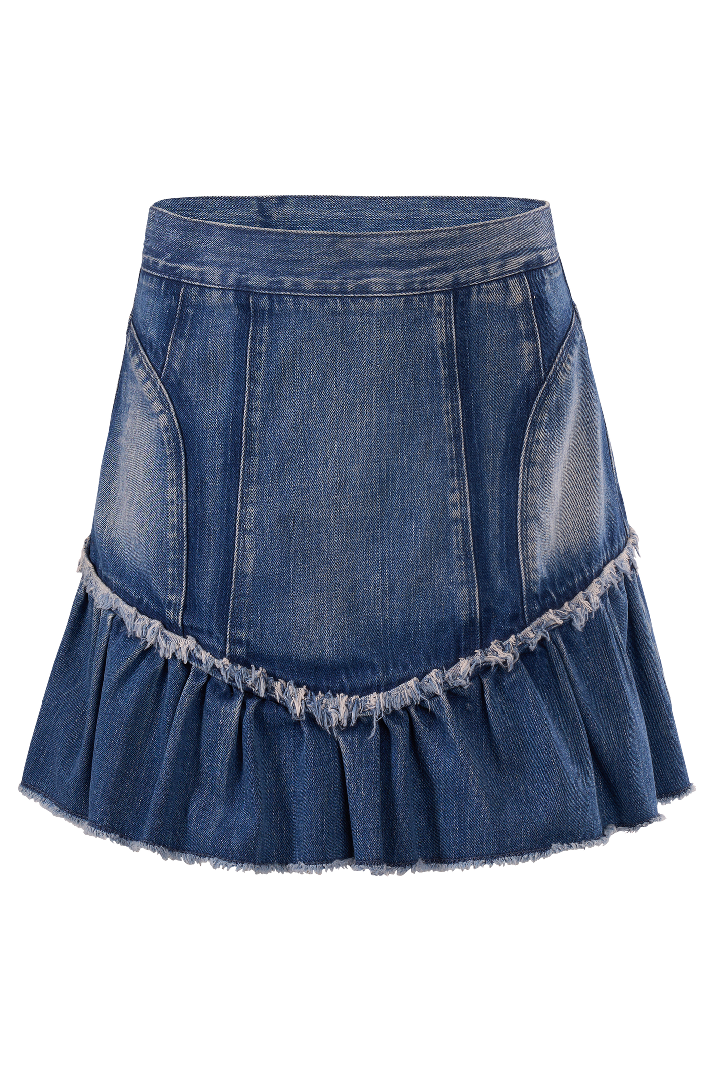 D&G S/S 2010 Runway Ruffle Denim Mini Skirt