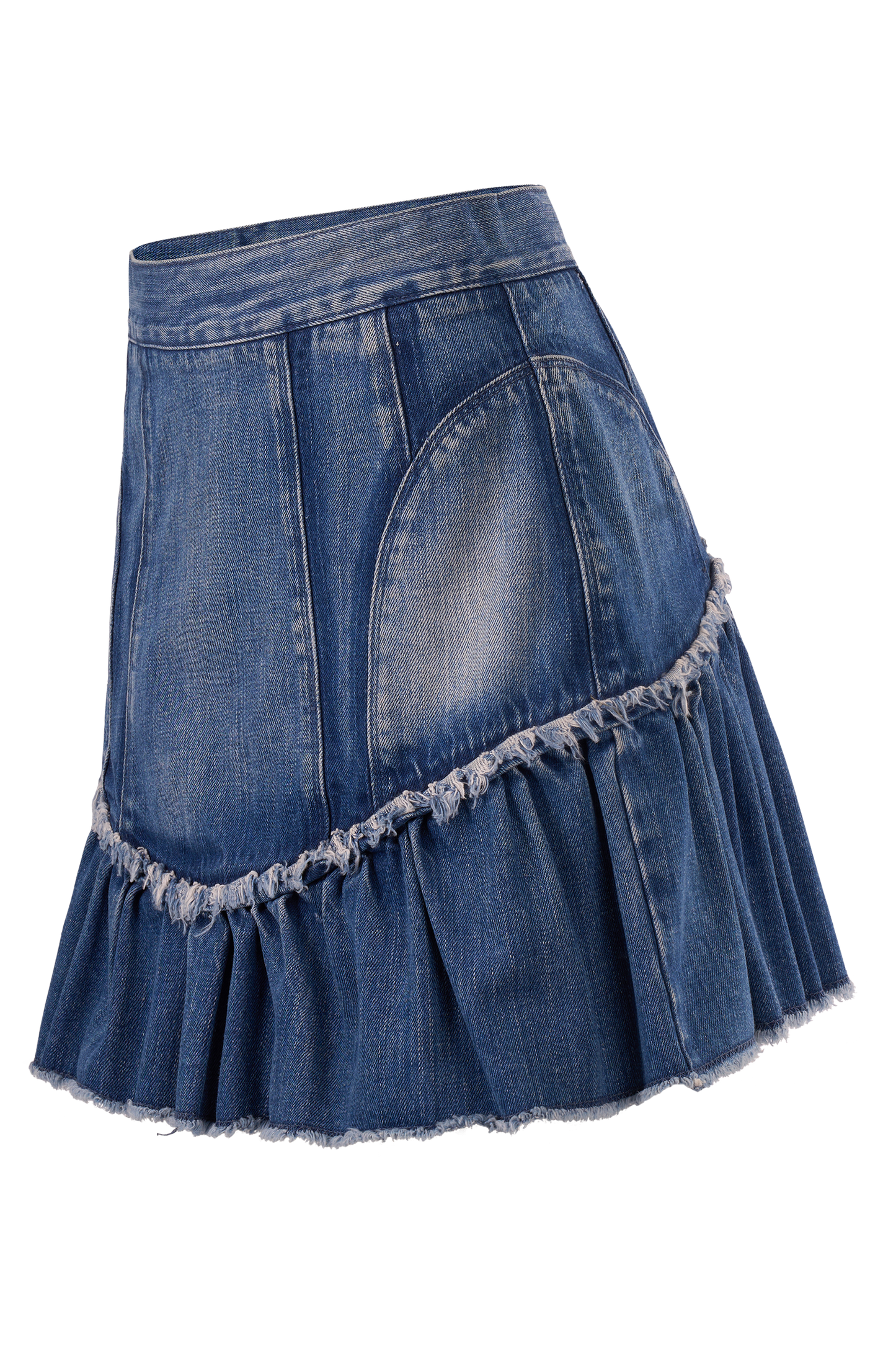 D&G S/S 2010 Runway Ruffle Denim Mini Skirt