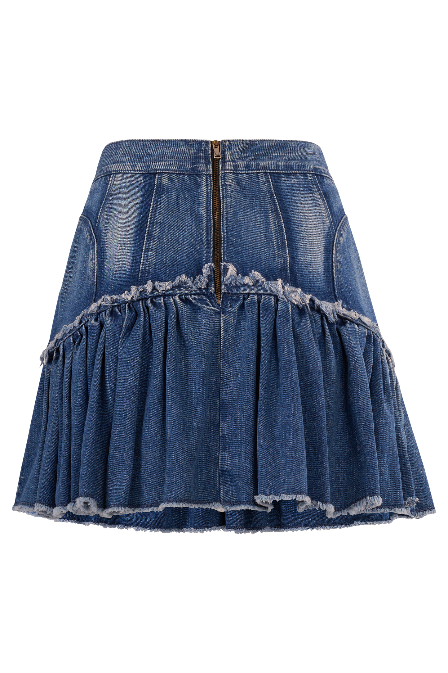 D&G S/S 2010 Runway Ruffle Denim Mini Skirt